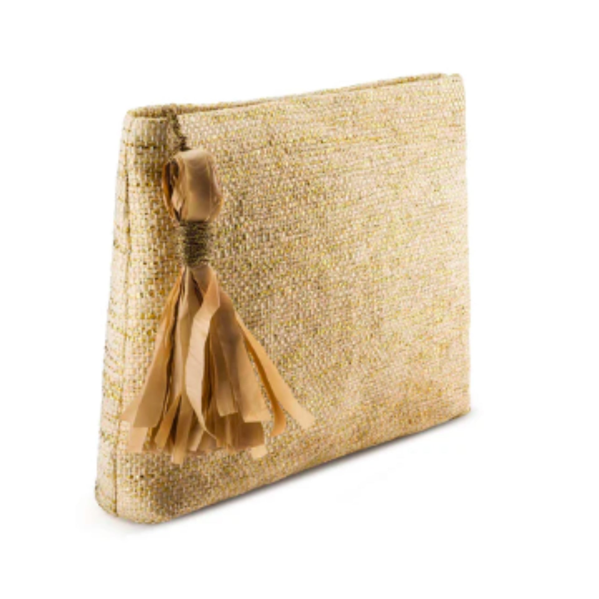 Beige Dame Tassel Clutch by Reform Studio