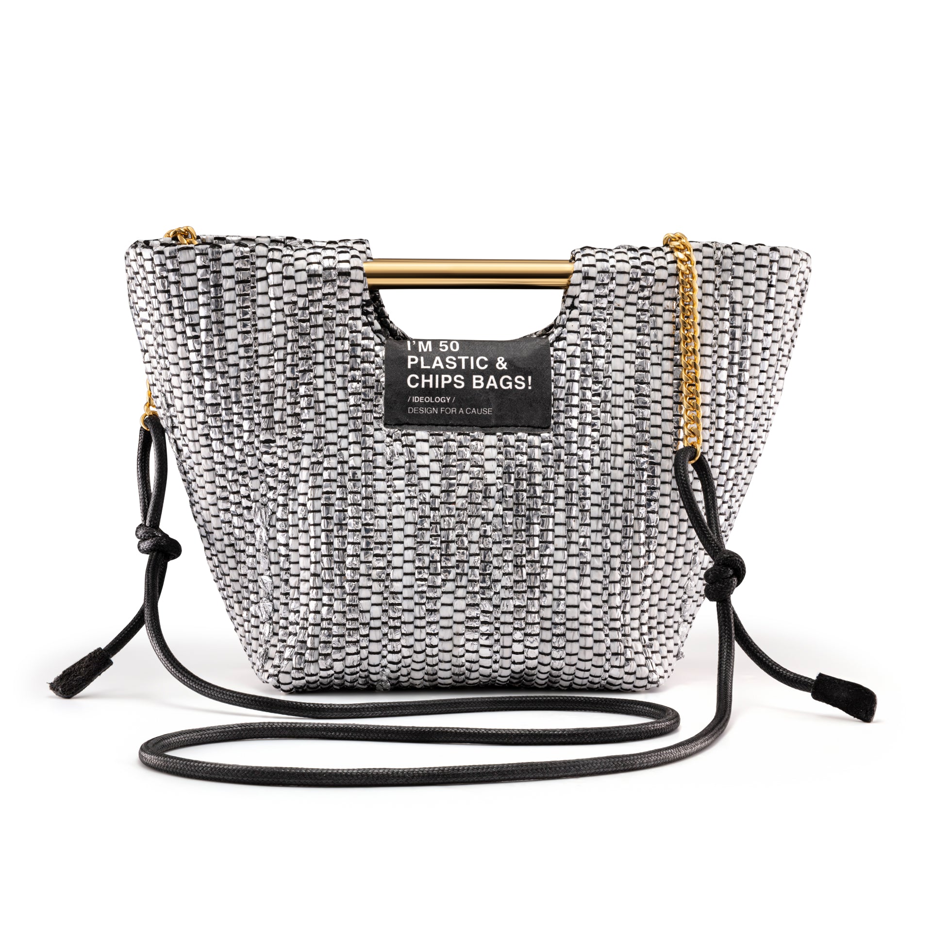 Silver White Metallic Sarab V-Bag by Reform Studio