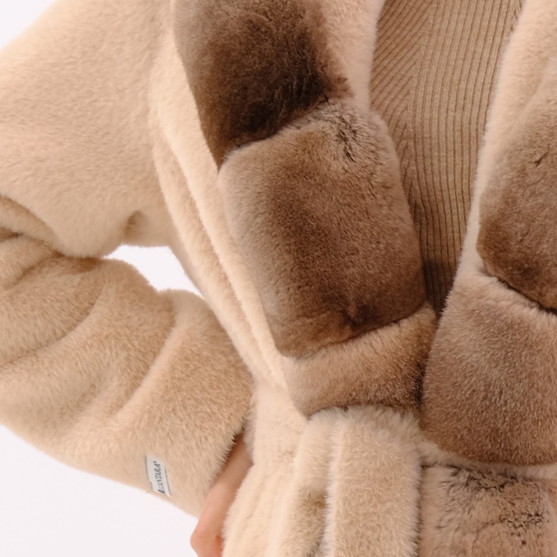 Peach Senational Sand Orylag Fur Coat by Registered