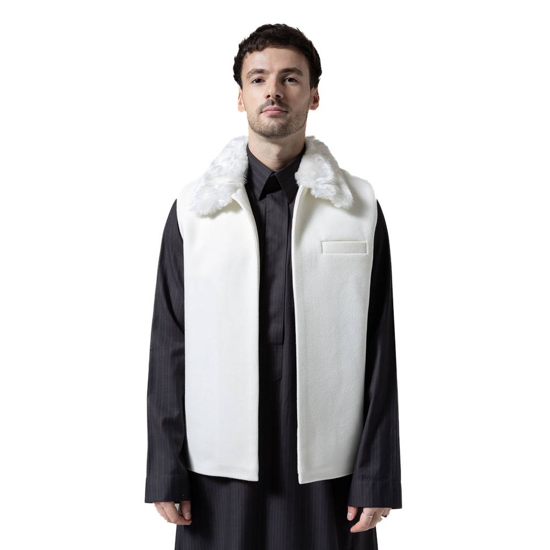 White Collar Vest From Hajruss