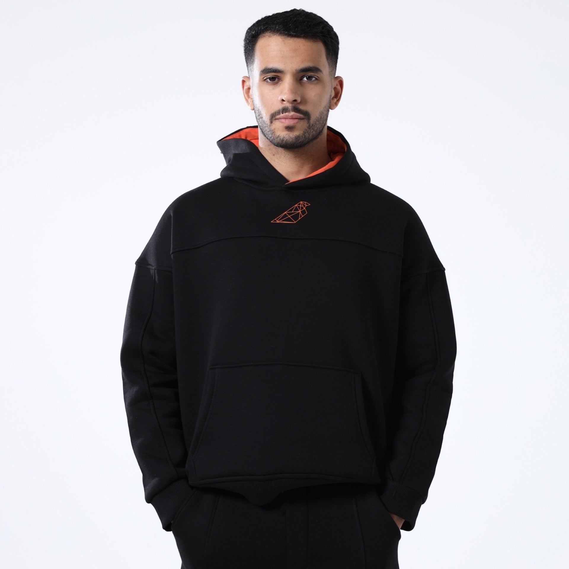 Printed Black Unisex Hoodie by Yamam