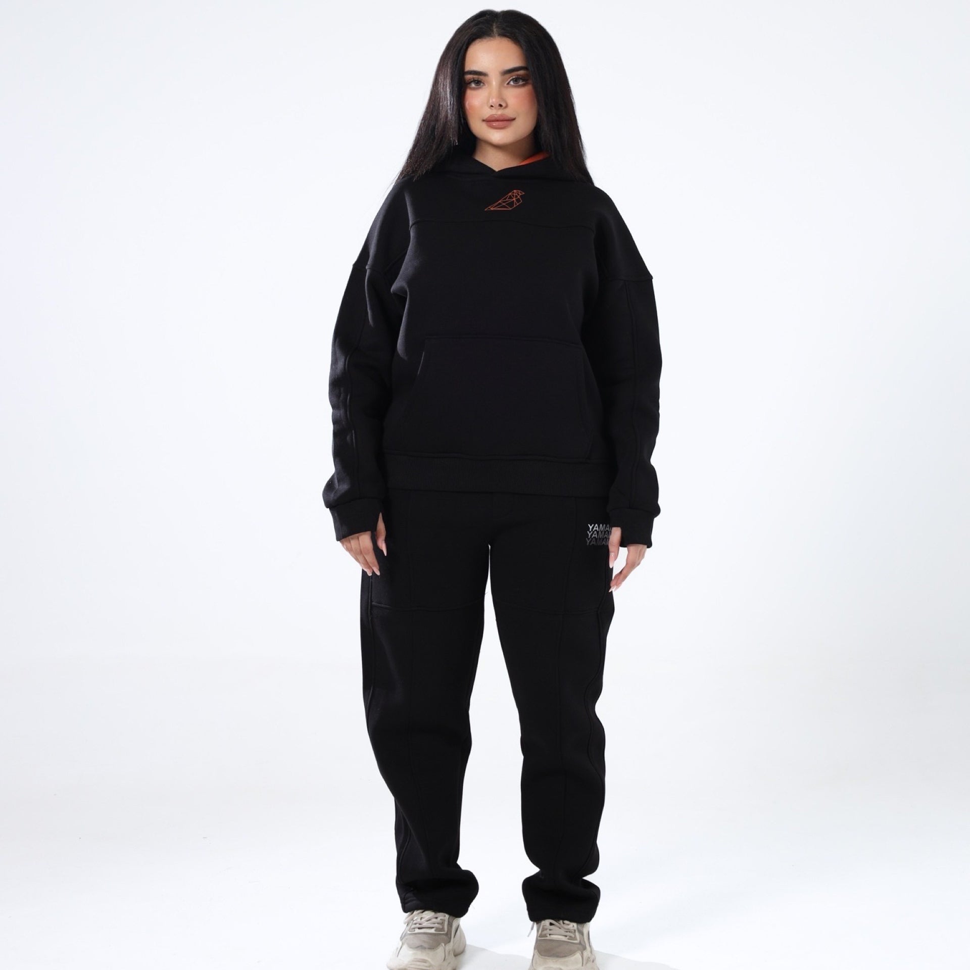 Printed Black Unisex Sweatpants by Yamam