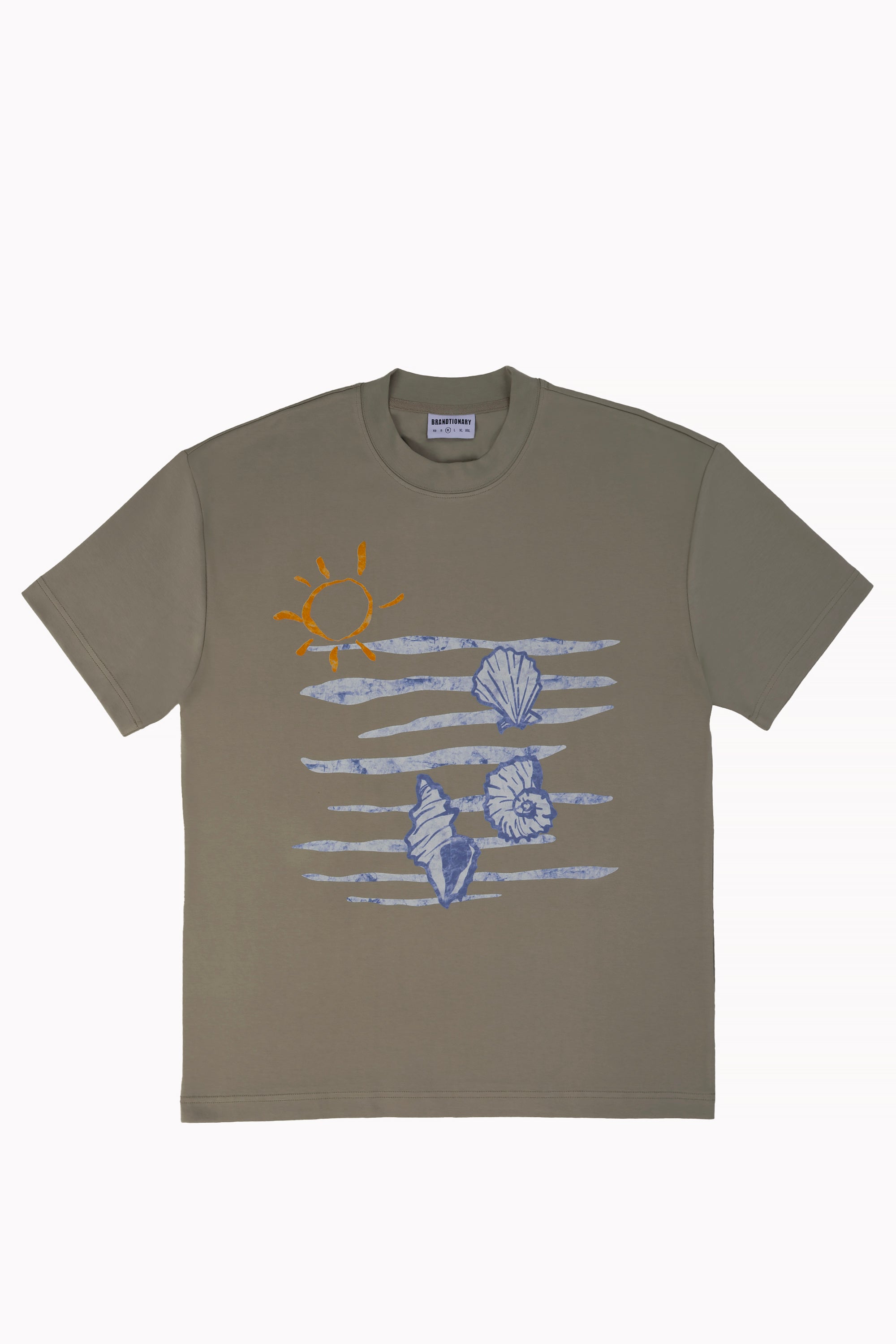 Brownish Gray Unisex Seashell T-shirt by Brandtionary
