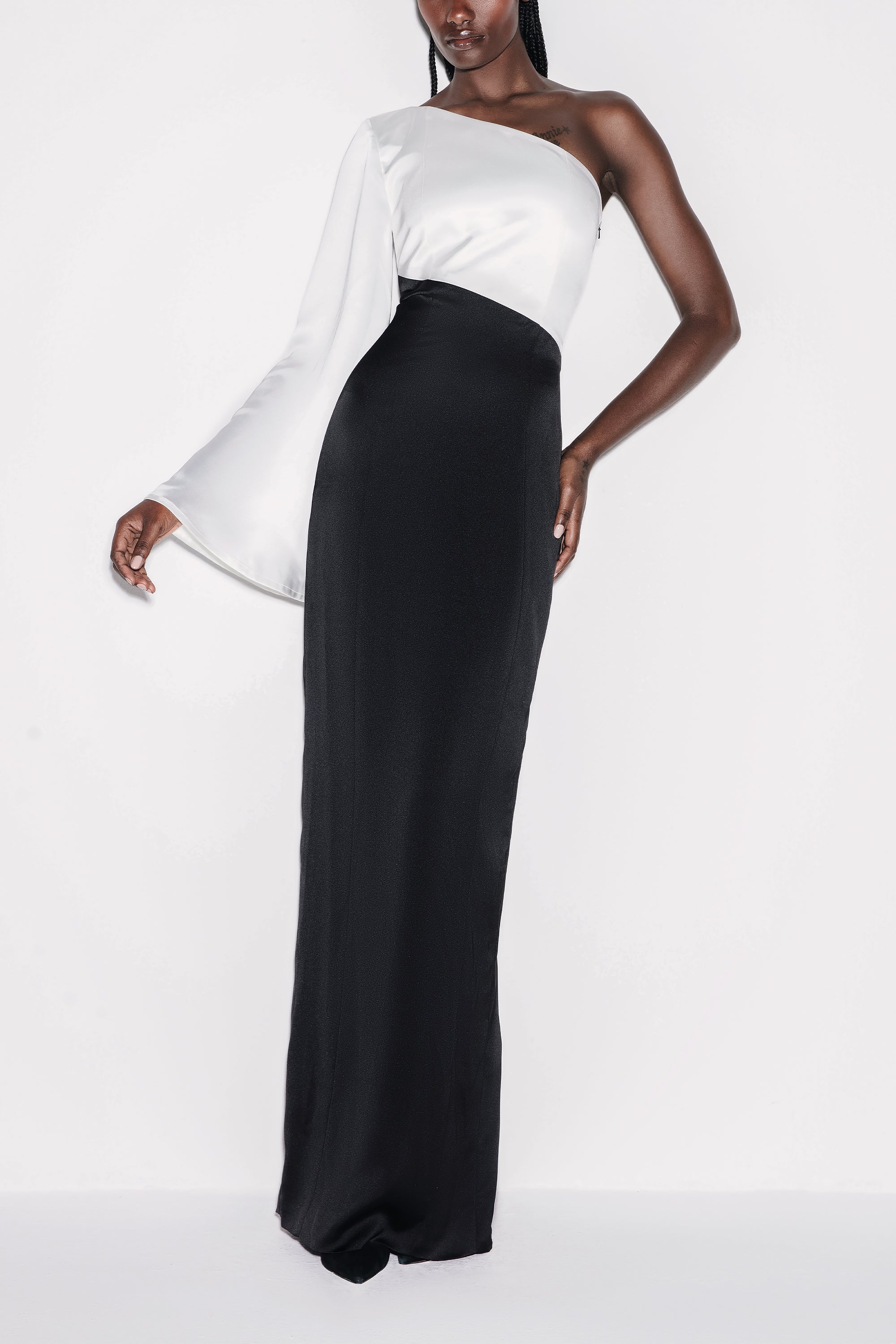 Multicolor Satin Serenity Maxi Dress by Lili Blanc