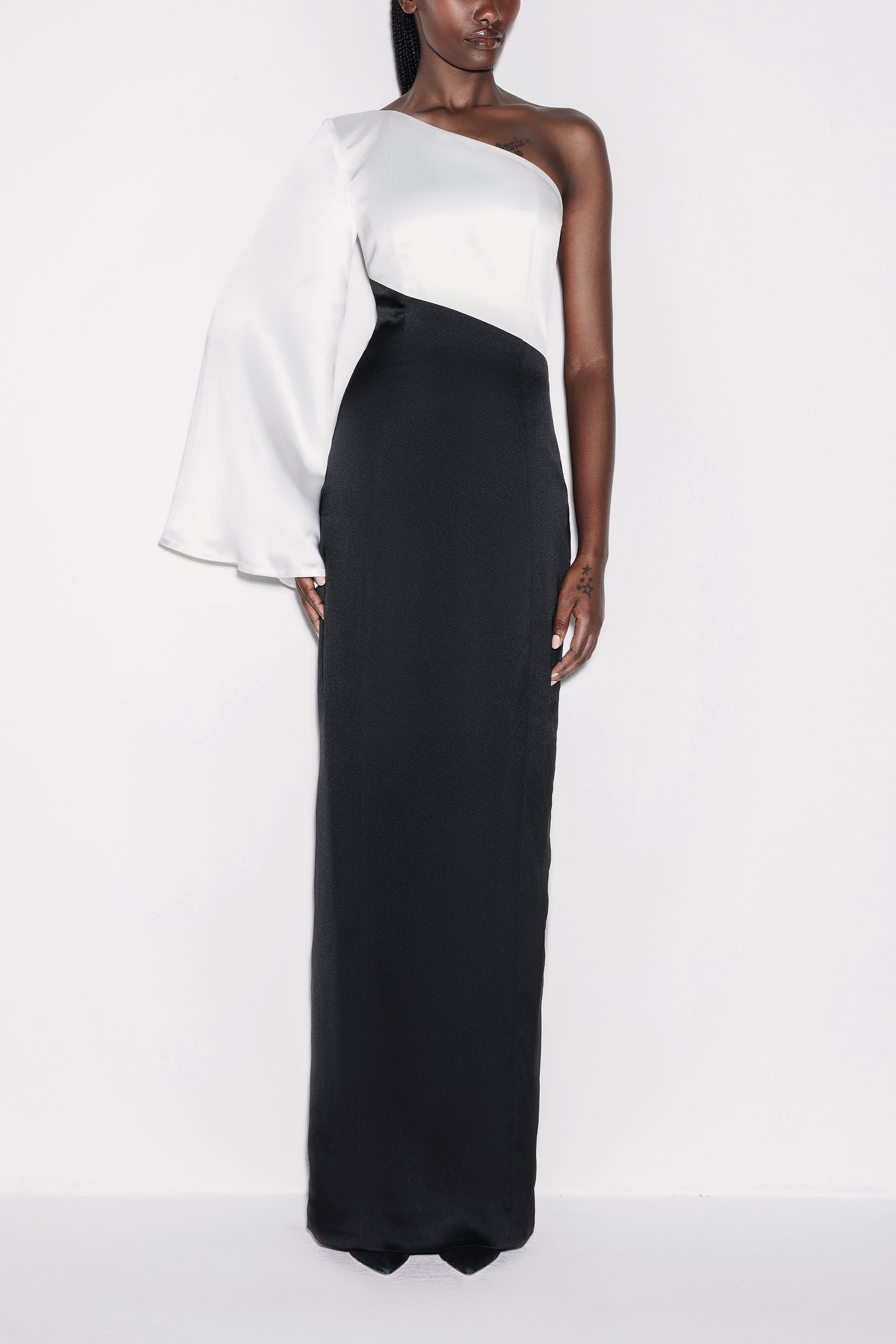 Multicolor Satin Serenity Maxi Dress by Lili Blanc