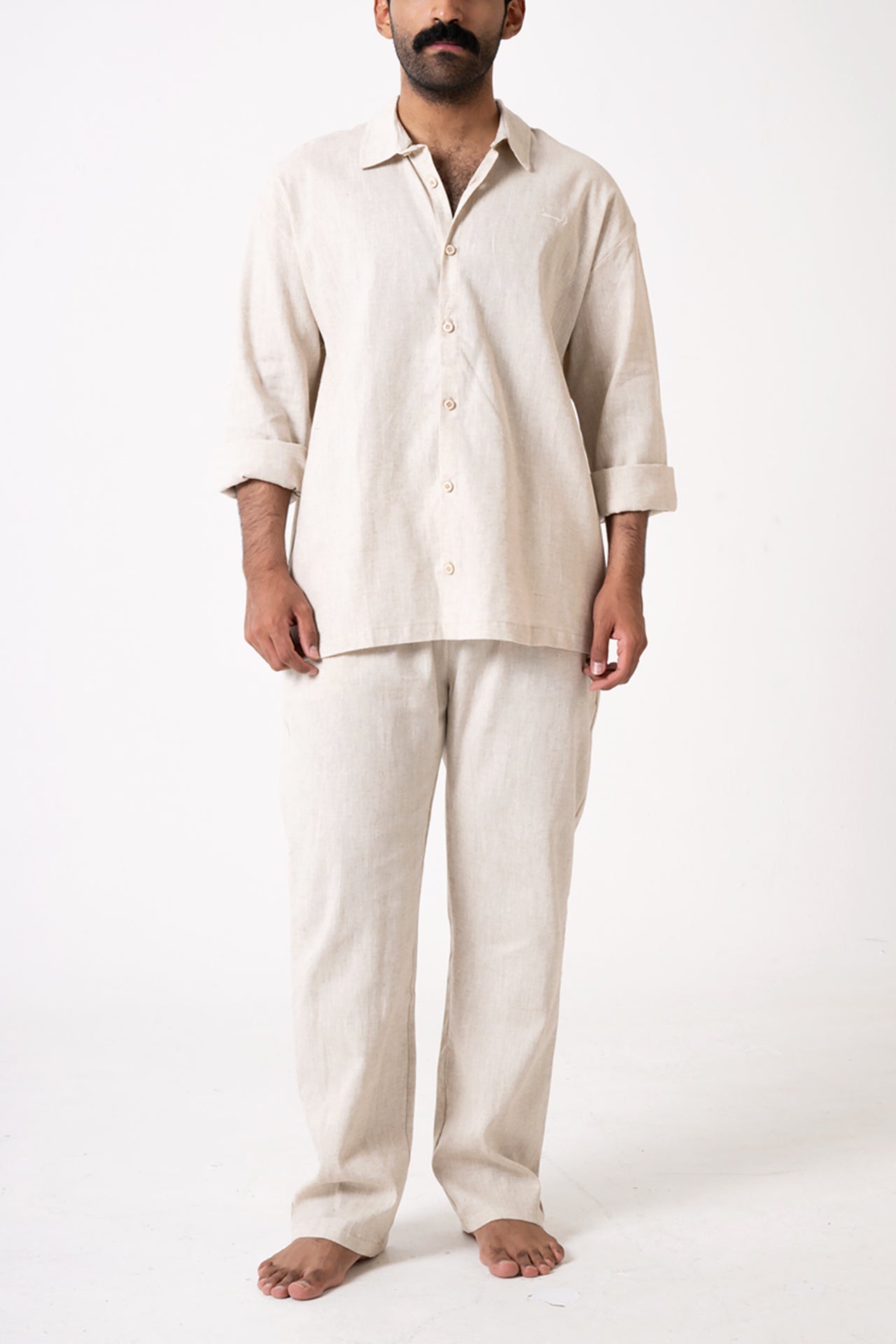 Beige Linen Shirt by Palette Linen