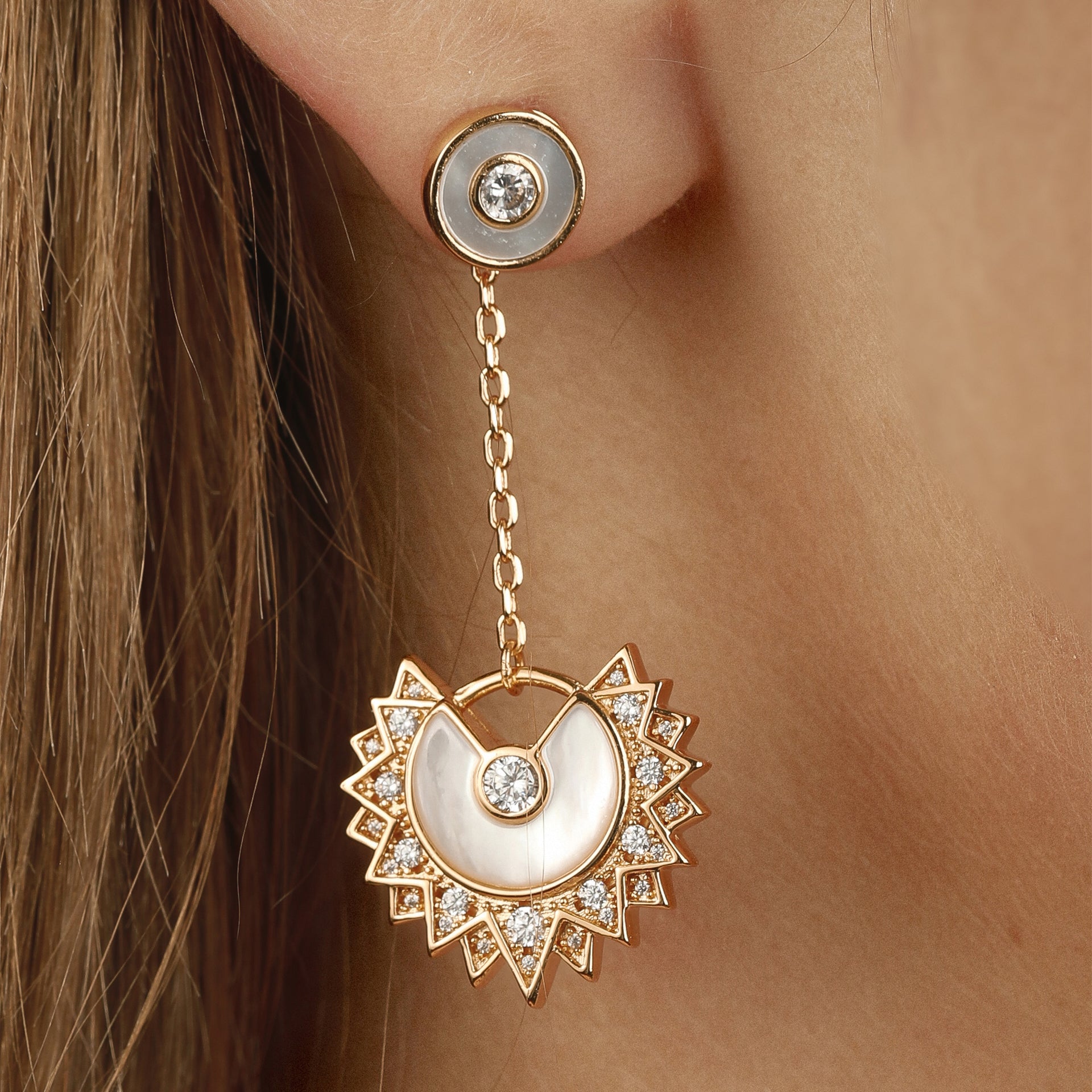Gold Sunshine Earrings From Le-Soleil