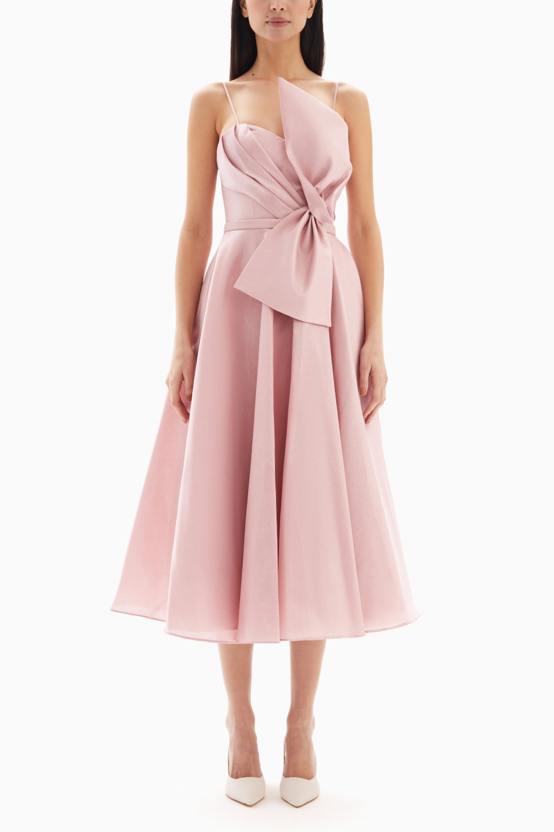 Midi Pink Bow Dress By WECRE8