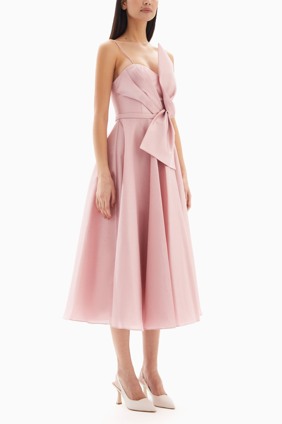 Midi Pink Bow Dress By WECRE8