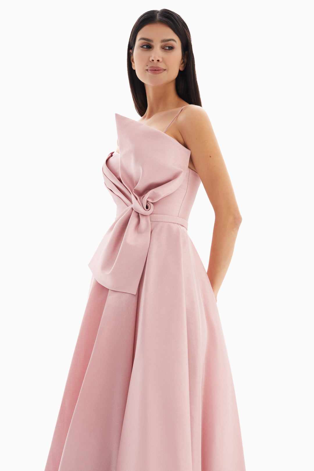 Midi Pink Bow Dress By WECRE8