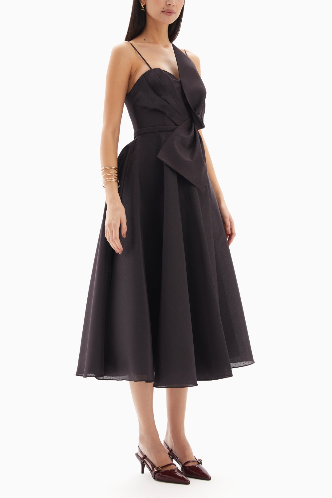 Midi Black Bow Dress By WECRE8