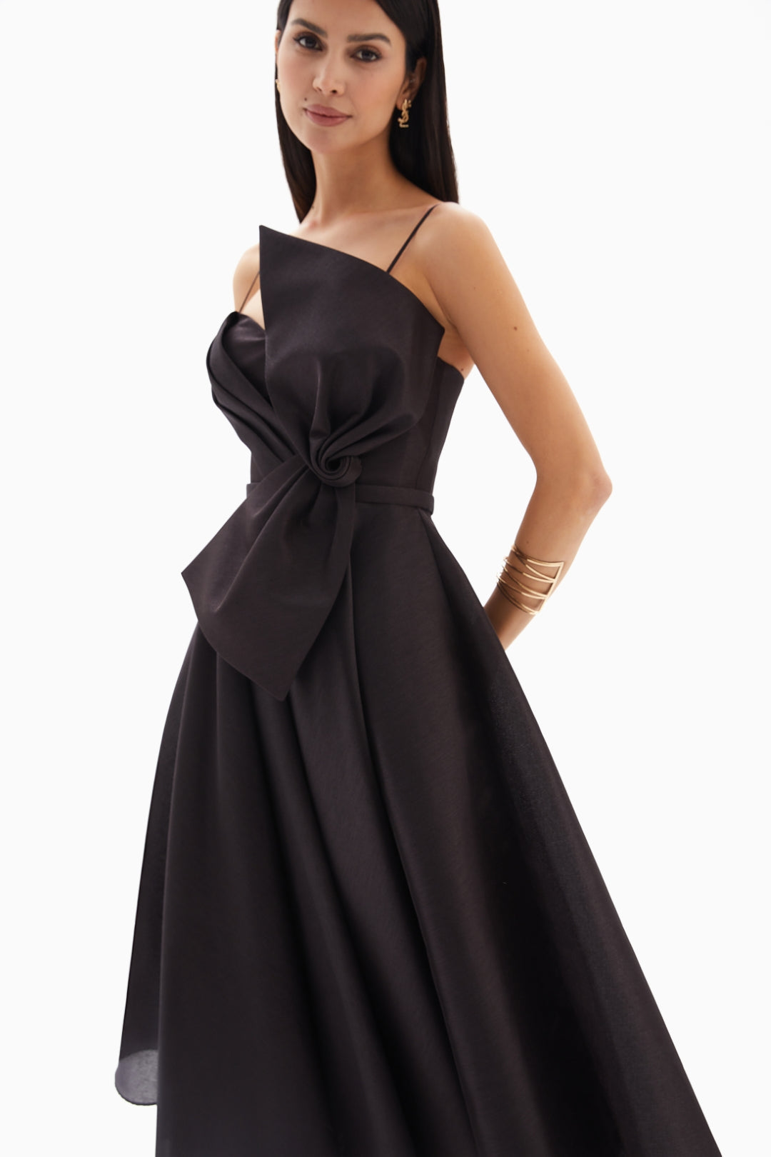 Midi Black Bow Dress By WECRE8