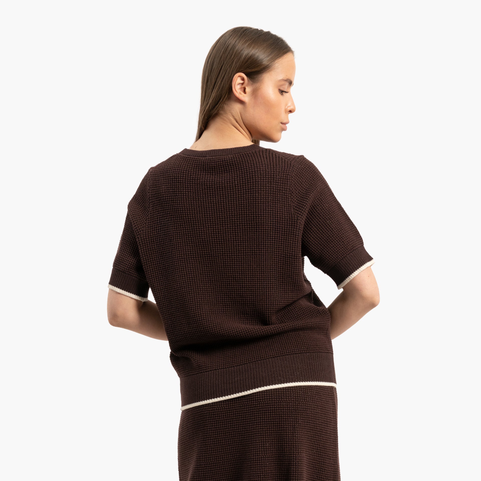 Brown Knit T-shirt by WECRE8