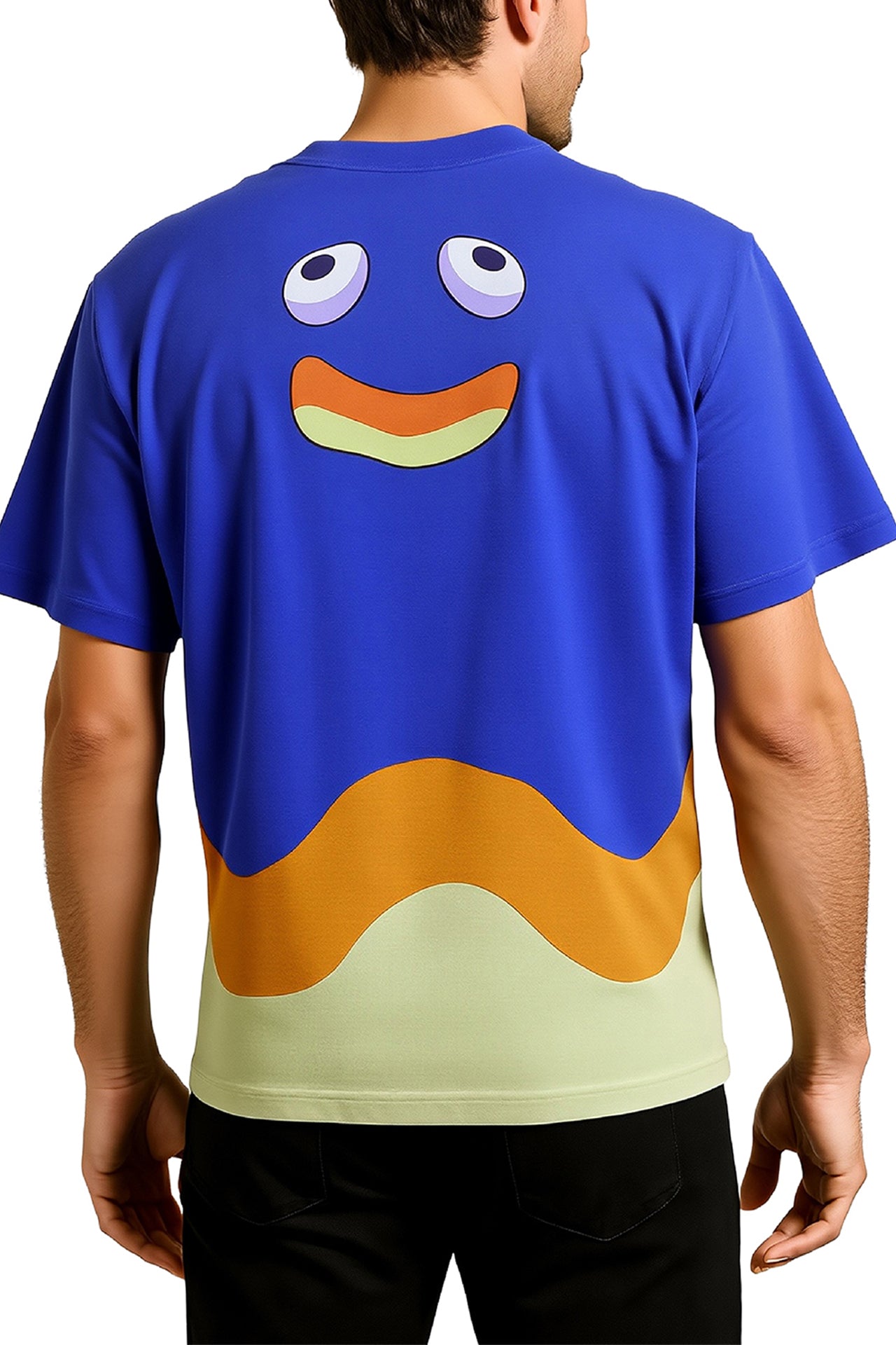 Multicolor Unisex Crazy Blue T-shirt with Keychain by Oba