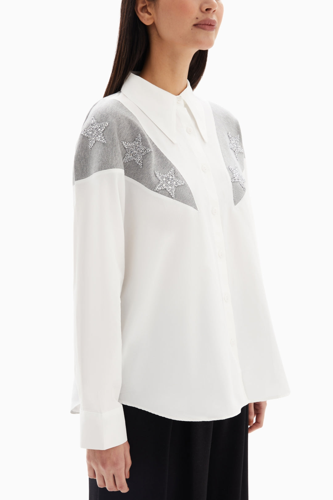 White Star Embellished Blouse By WECRE8