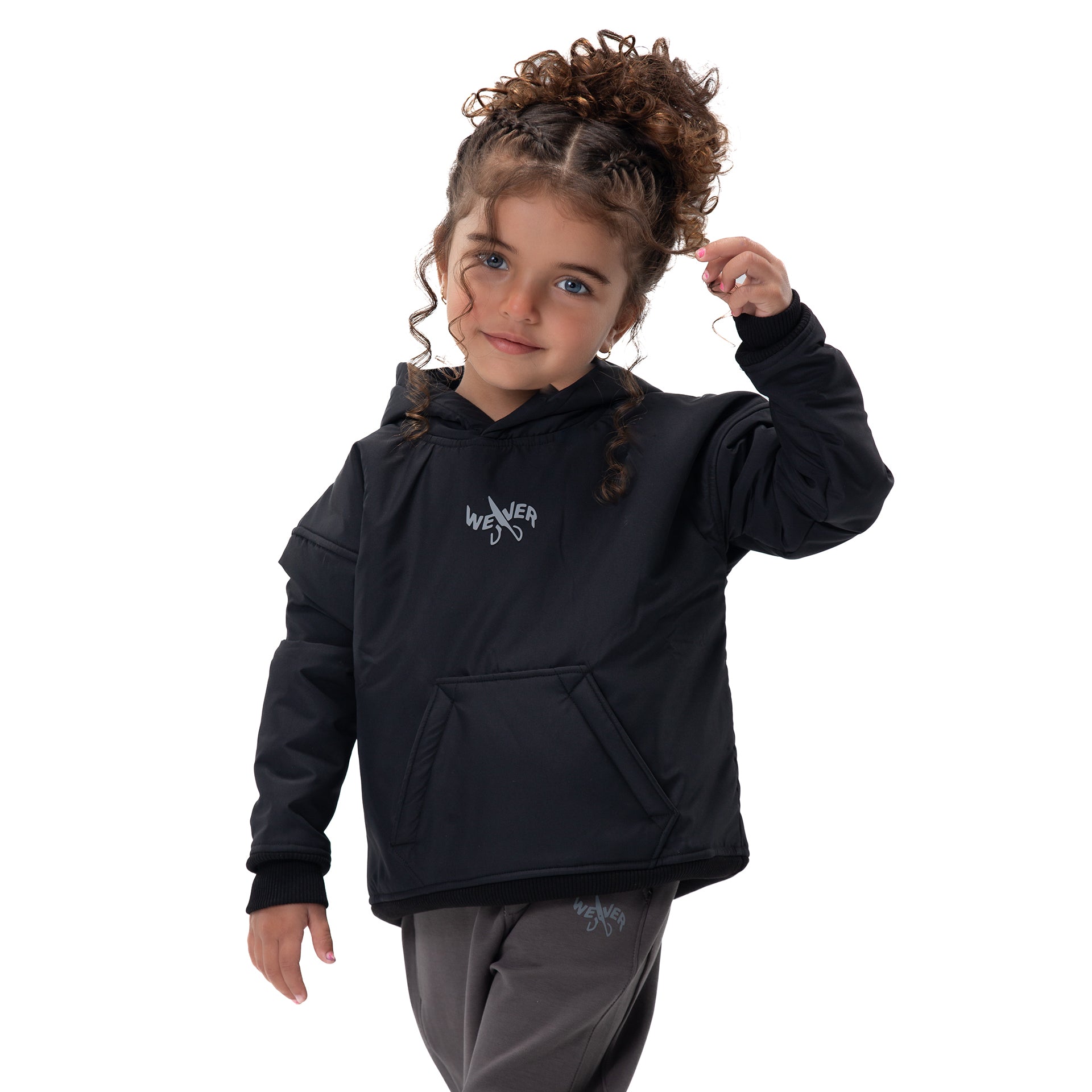 Kids' Black Snowy Hoodie By Weaver Design