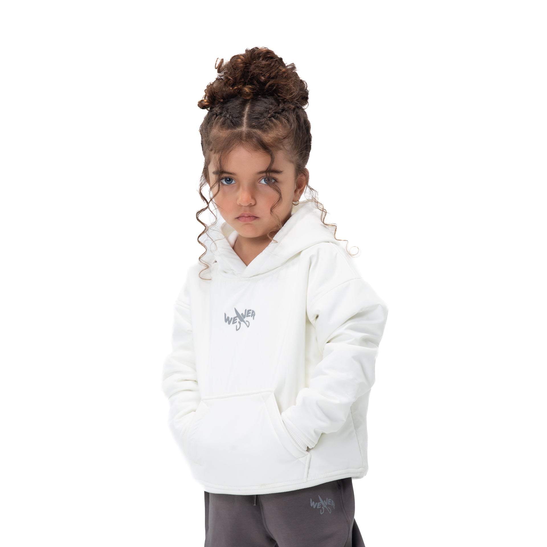 Kids' Off-white Snowy Hoodie By Weaver Design