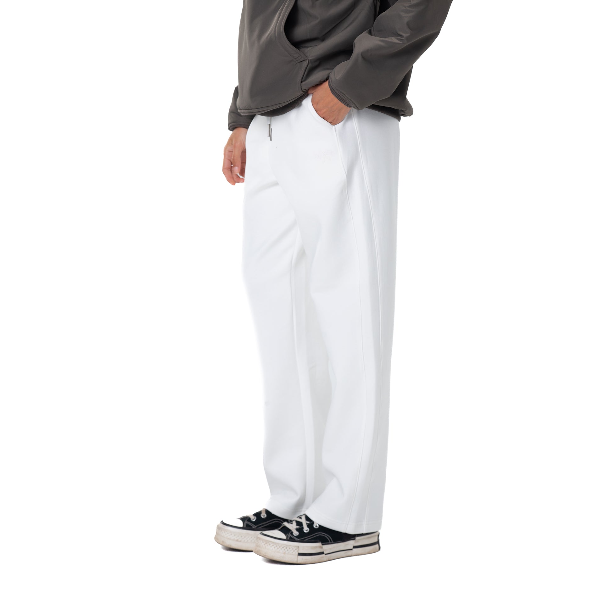 Unisex White Cotton Trousers By Weaver Design