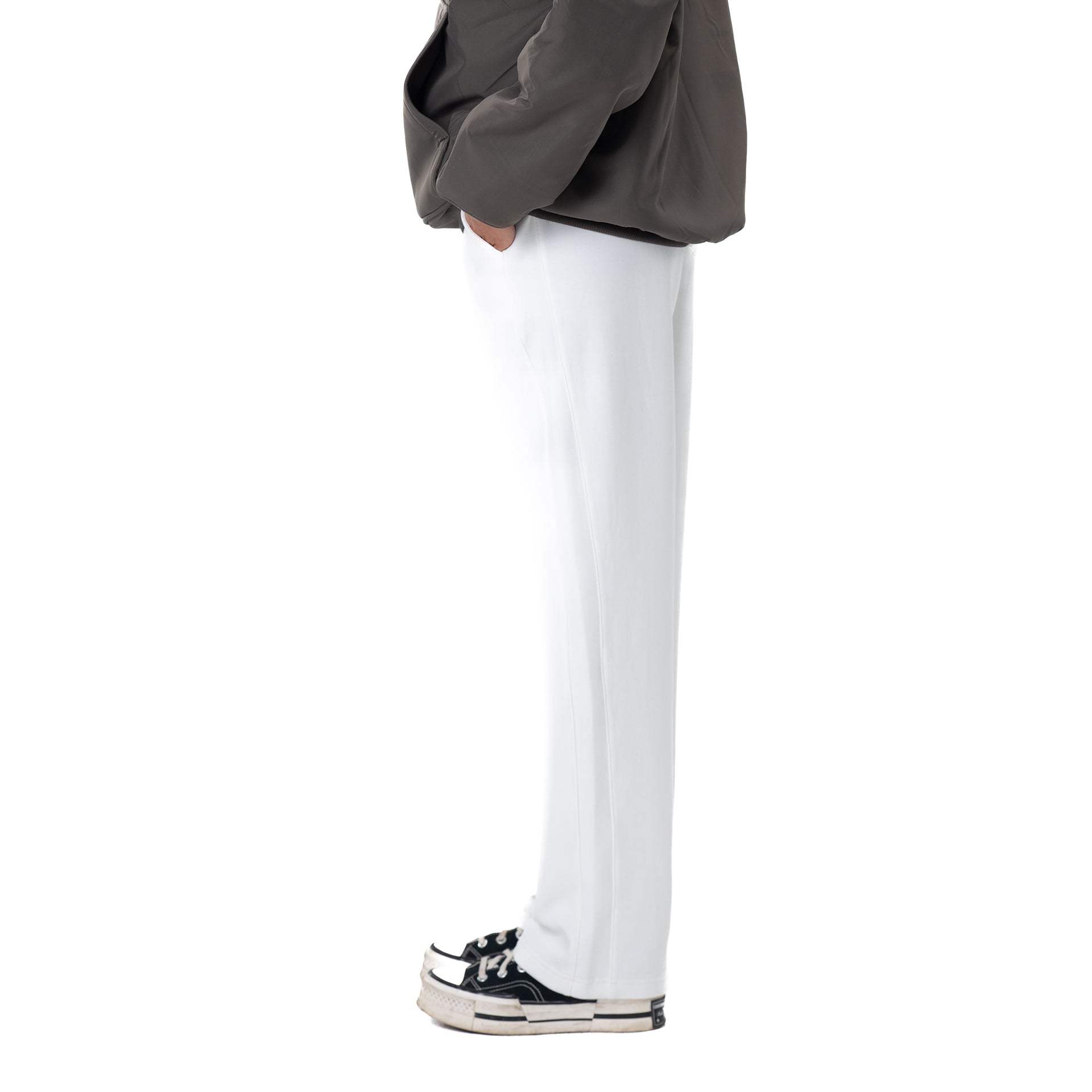 Unisex White Cotton Trousers By Weaver Design