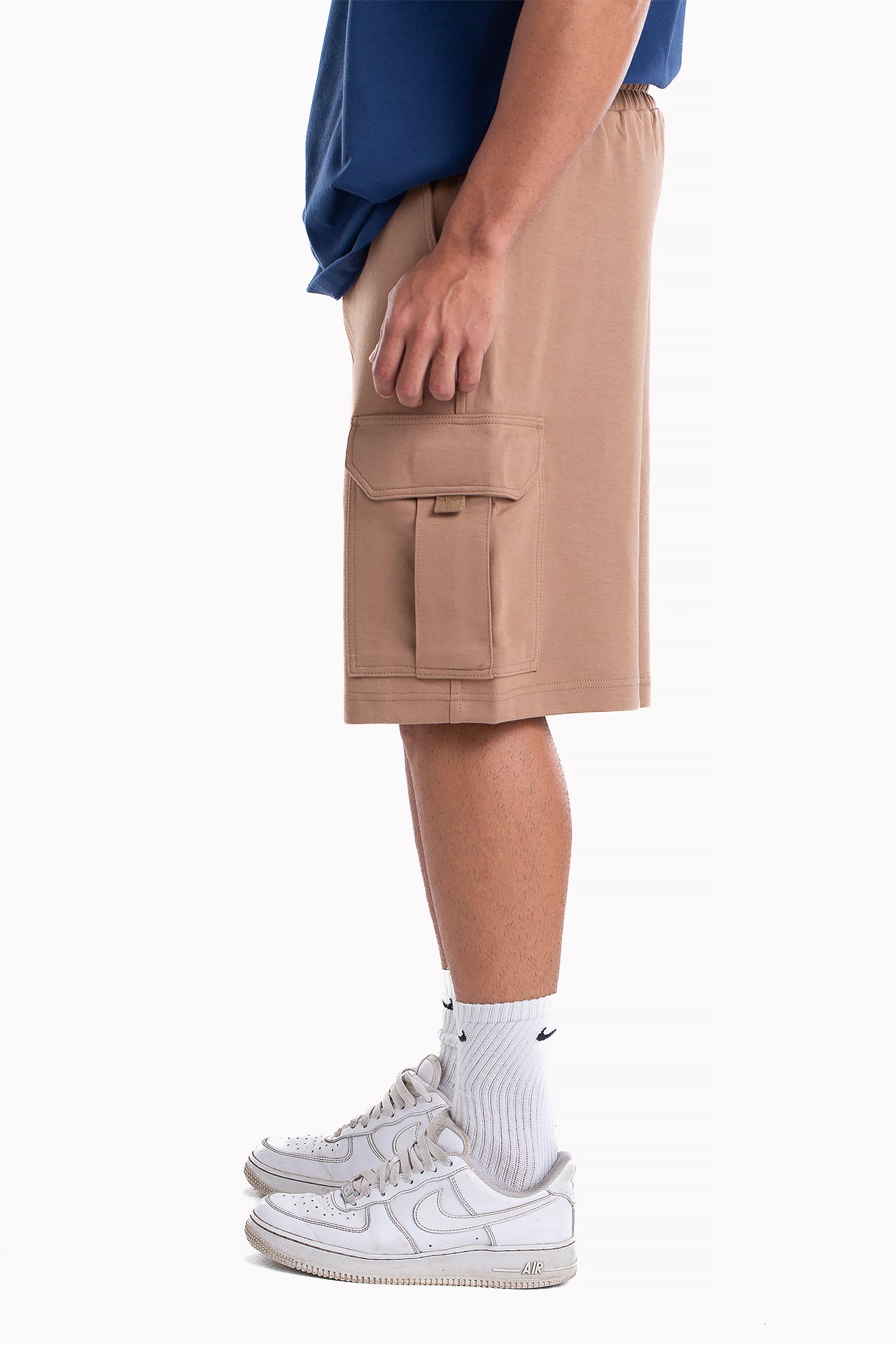 Brown Cotton Cargo Shorts by Weaver Design