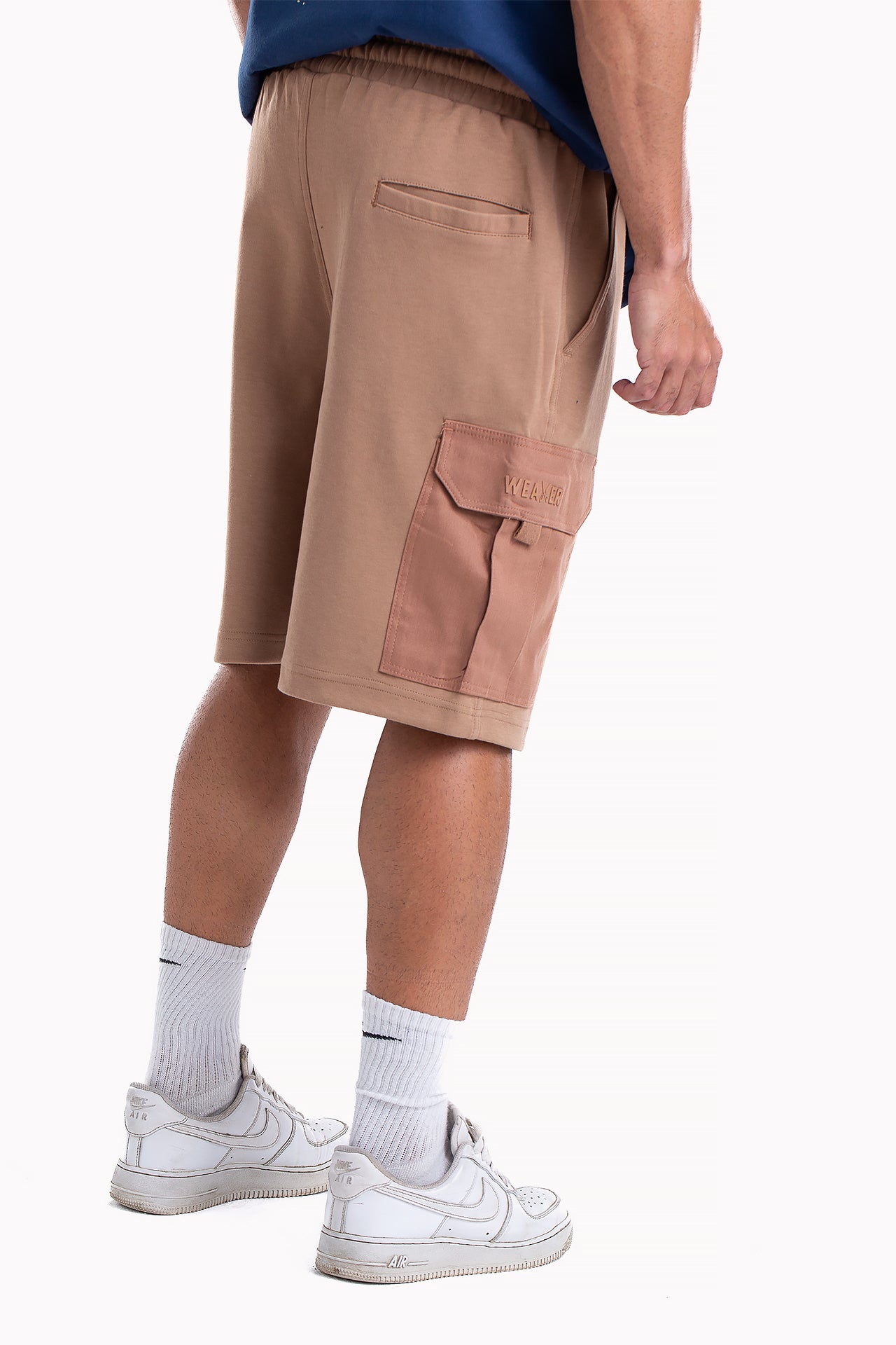 Brown Cotton Cargo Shorts by Weaver Design