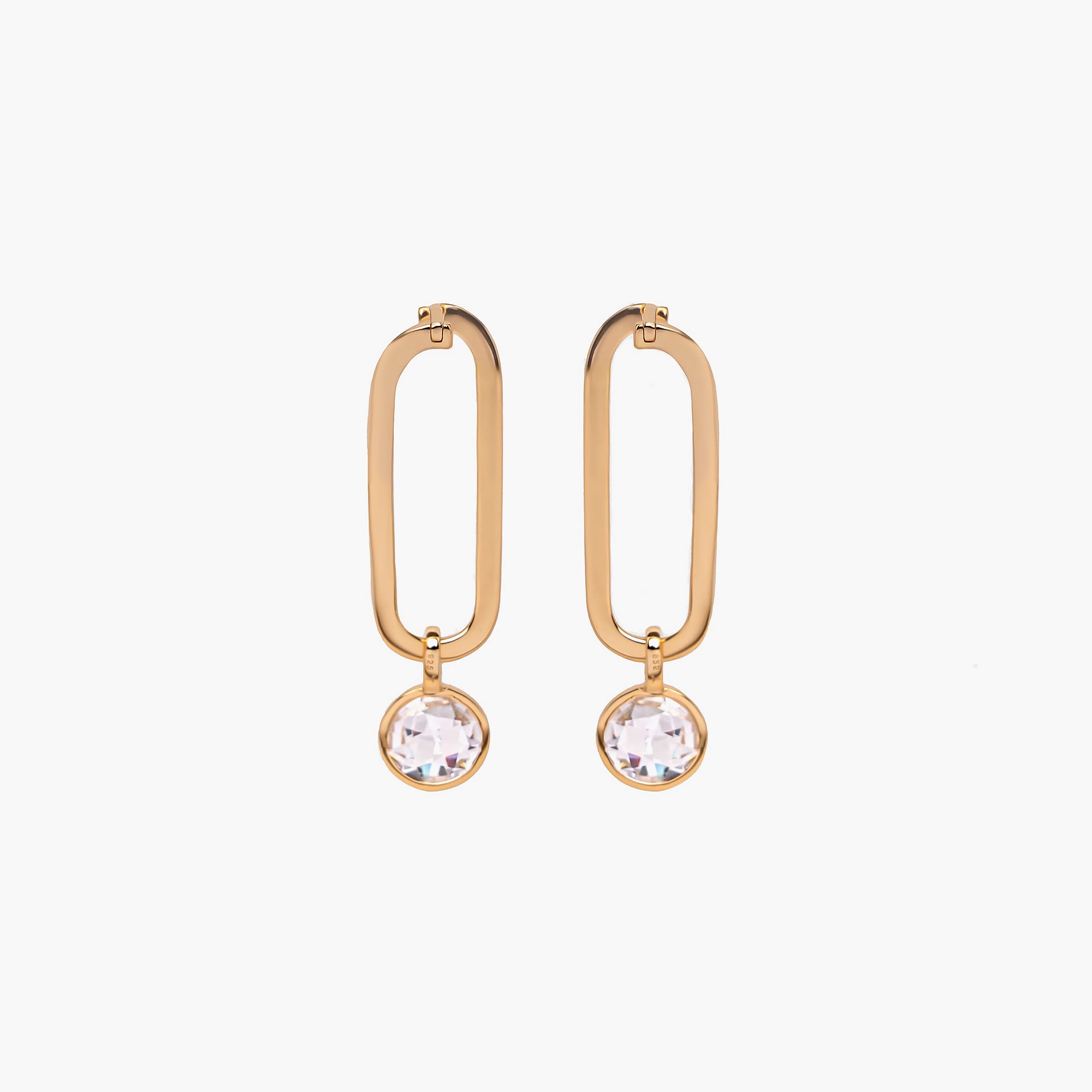 Gold Plated Moon Earrings By L'rosha