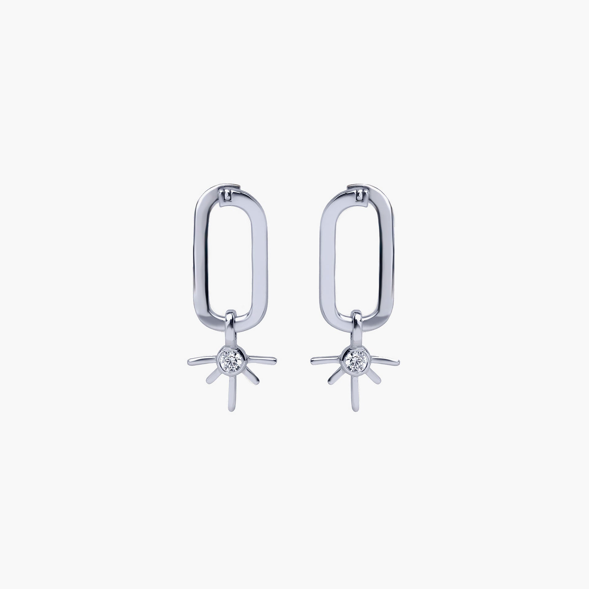 Silver Rhodium Sun Earrings By L'rosha