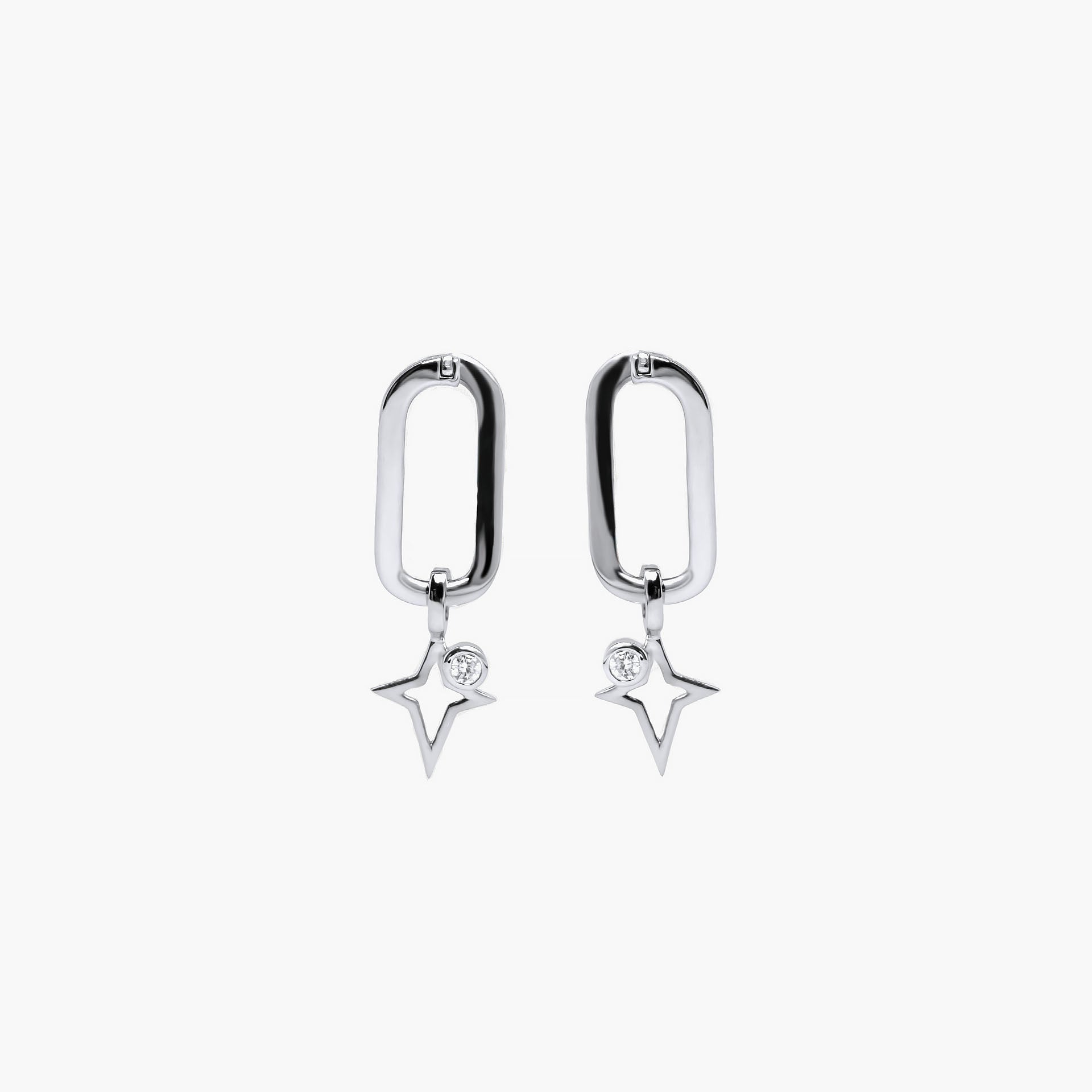 Silver Rhodium Star Earrings By L'rosha