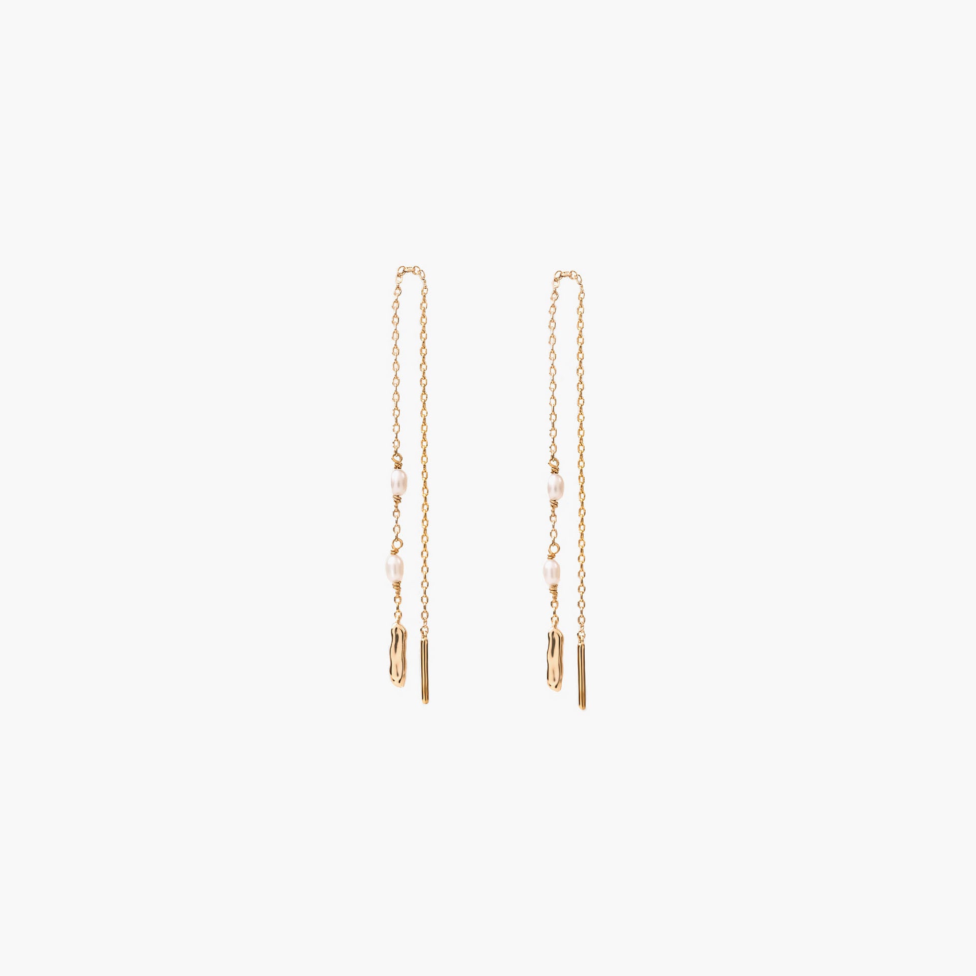 Gold Plated Thread Earrings By L'rosha