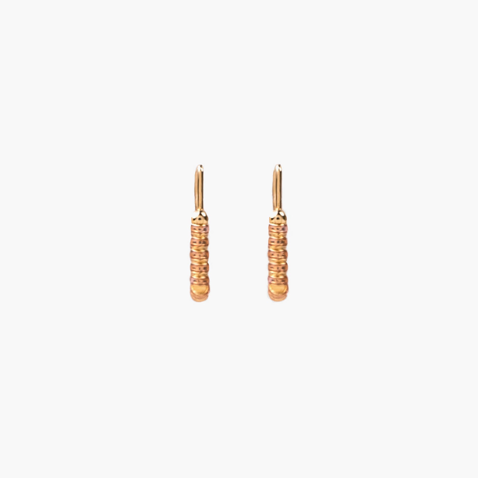 Gold Plated Peach Nail Lock Earrings By L'rosha