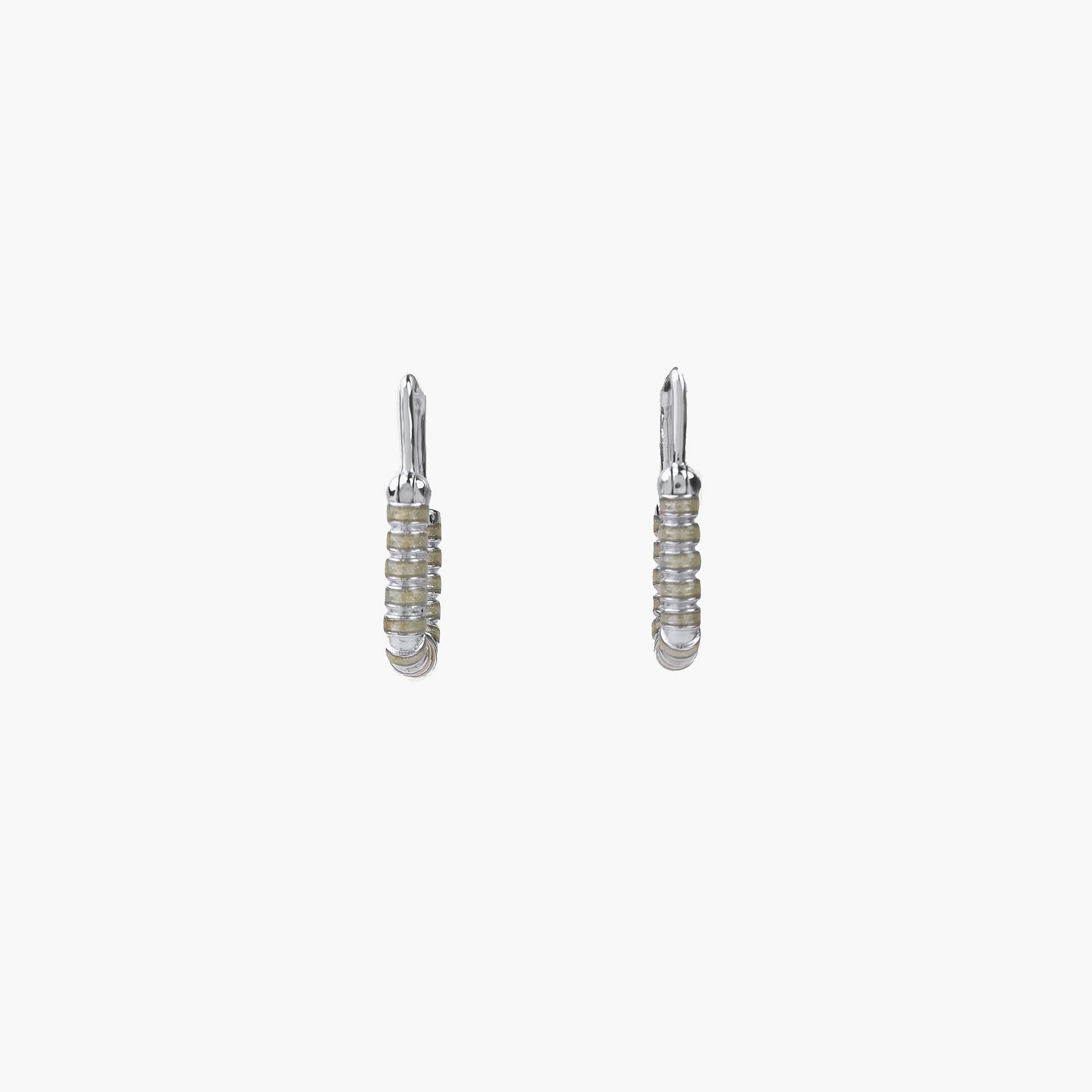 Silver Rhodium Mint Nail Lock Earrings By L'rosha