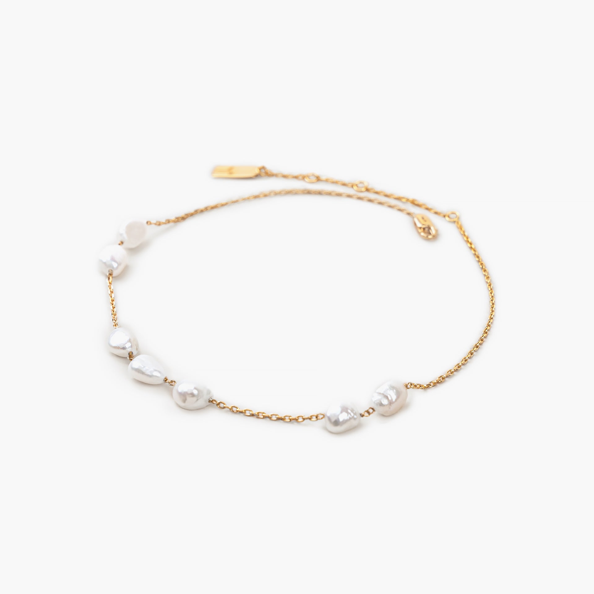 Gold Plated Pearl Necklace By L'rosha