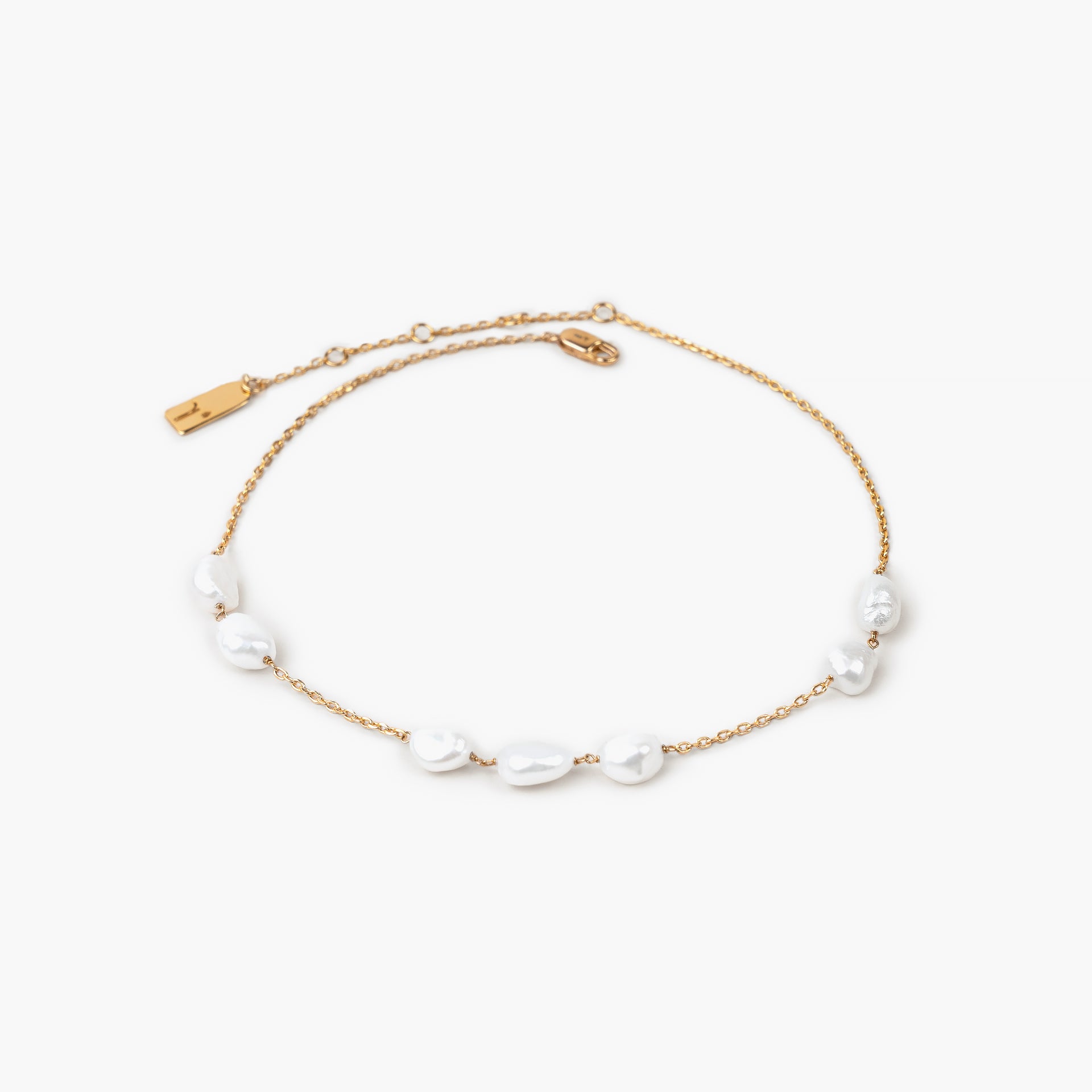 Gold Plated Pearl Necklace By L'rosha