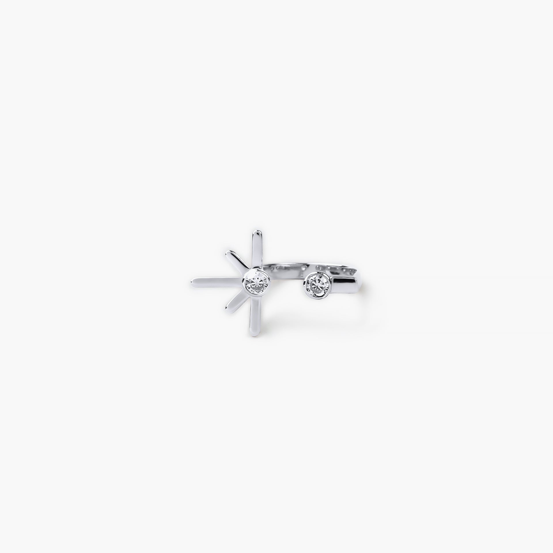 Silver Rhodium Sun Ring By L'rosha