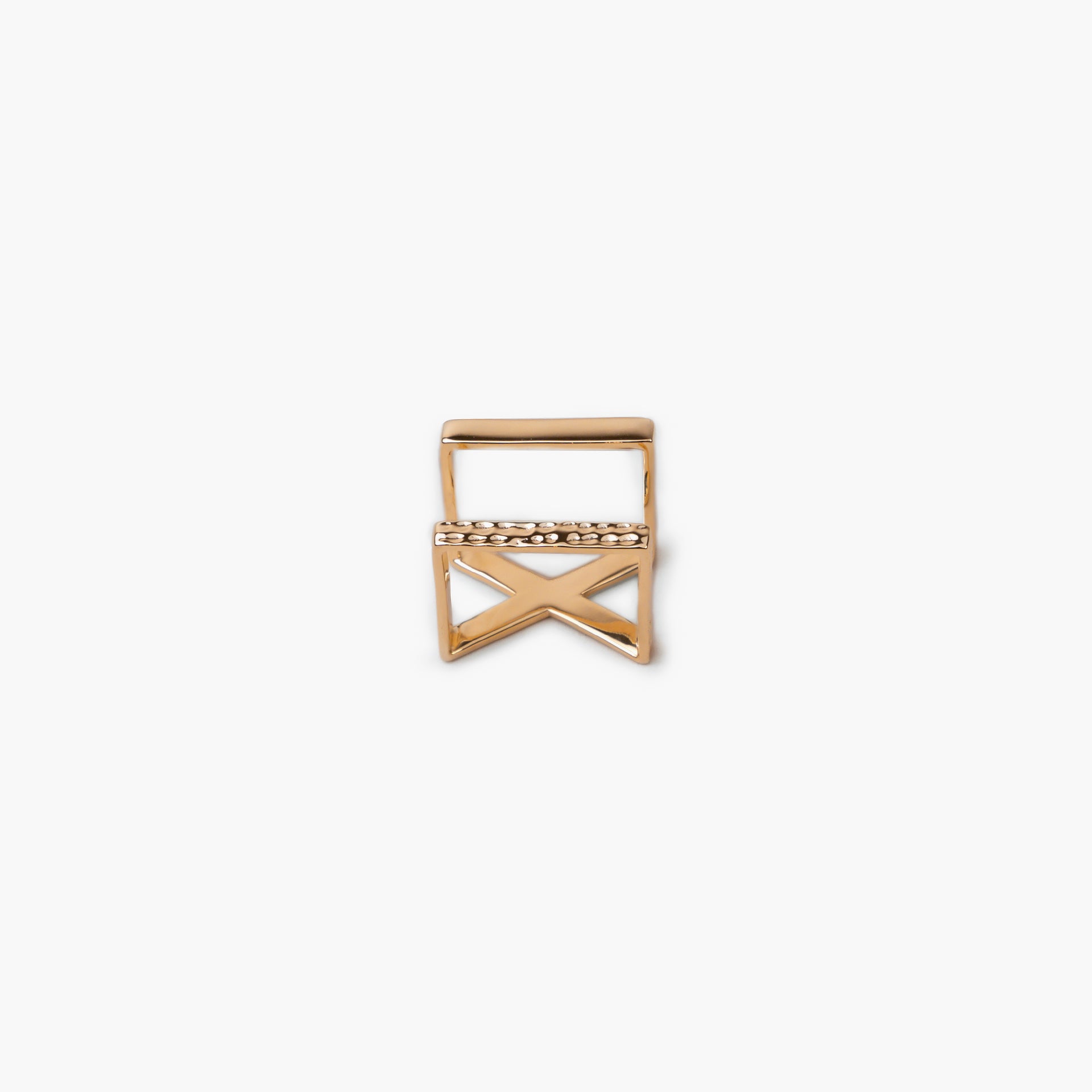 Gold Plated X Ring By L'rosha