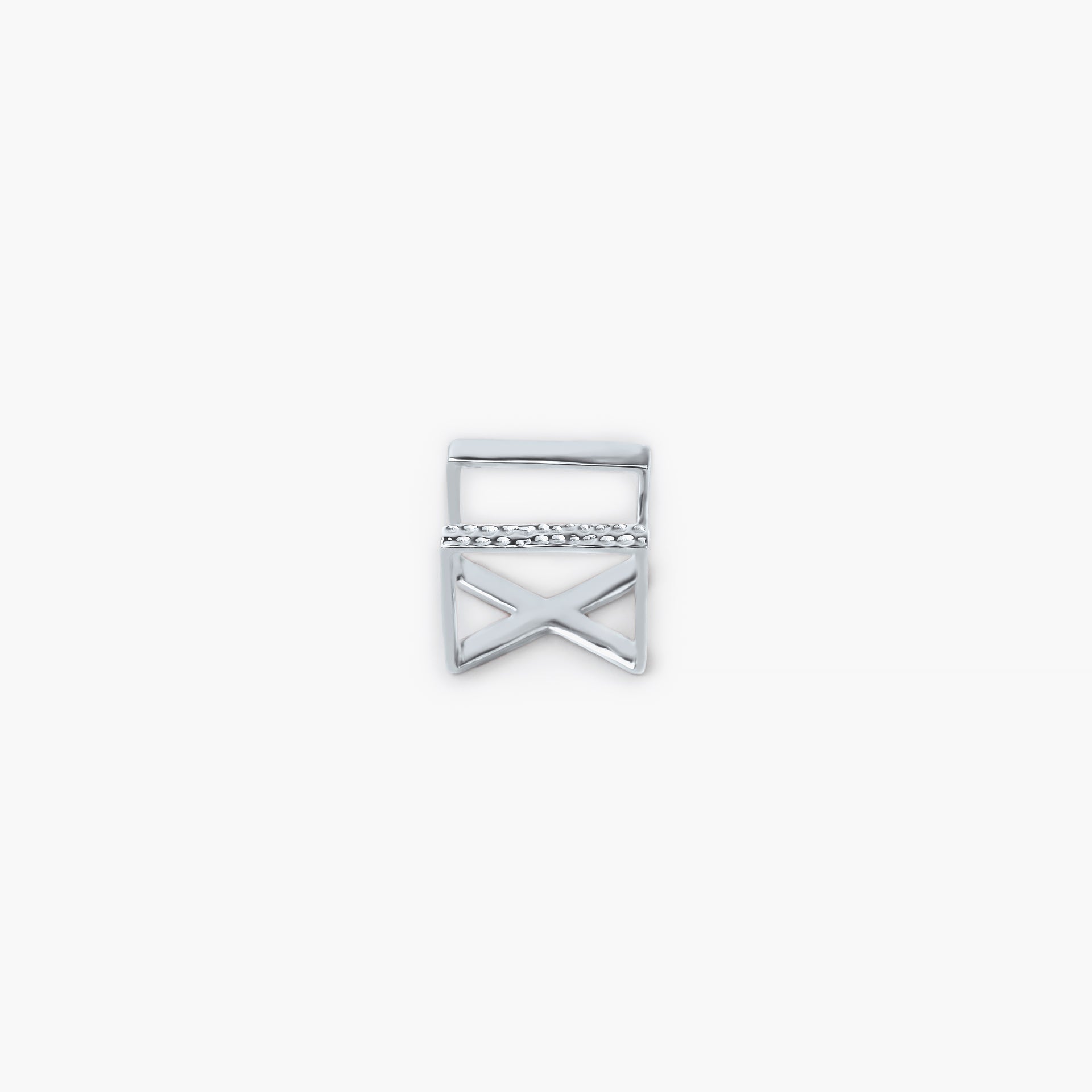 Silver Rhodium X Ring By L'rosha