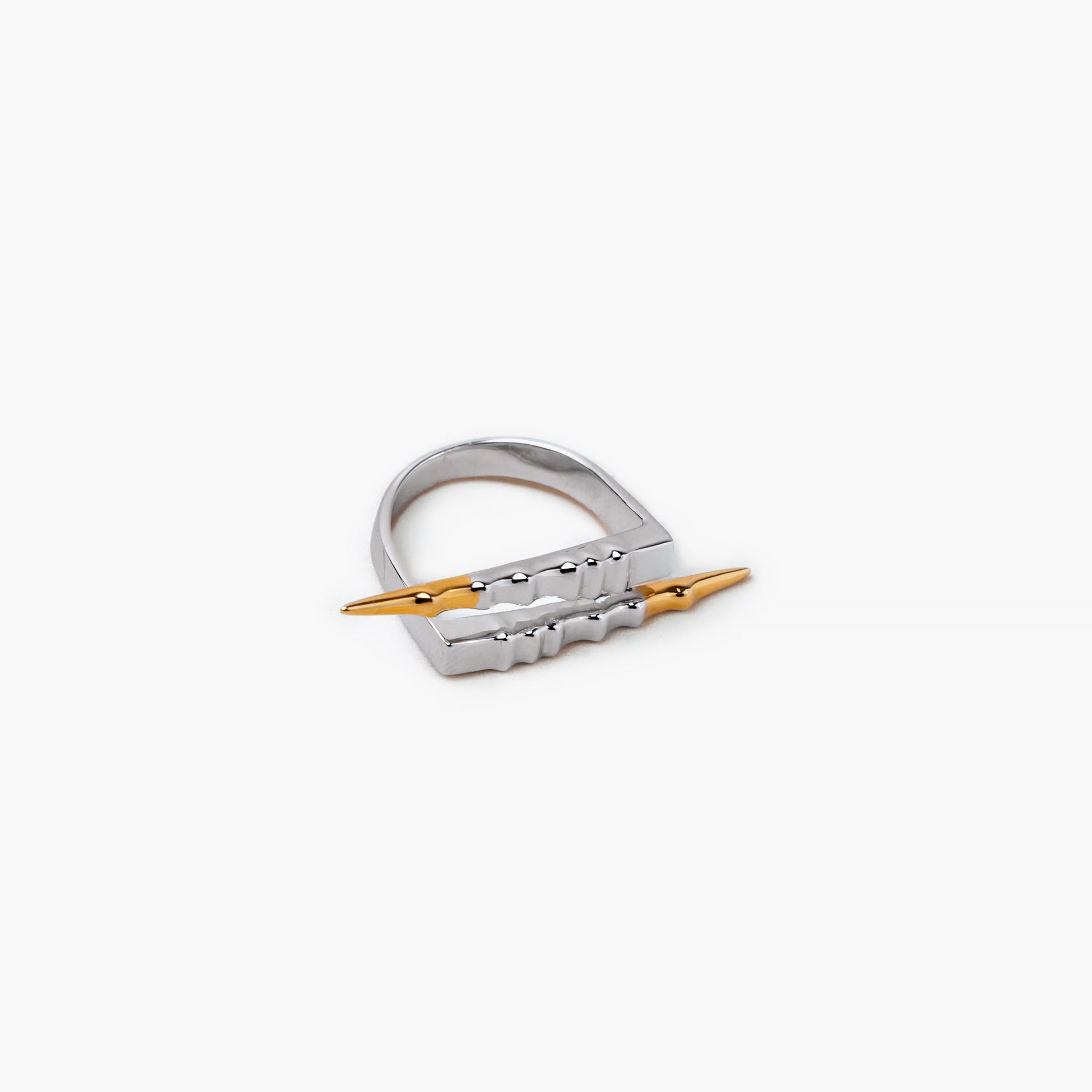 Silver Rhodium Ibex Ring By L'rosha