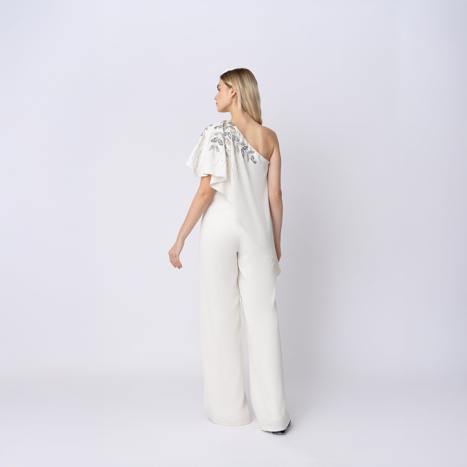 White Gwen Jumpsuit by Raishma