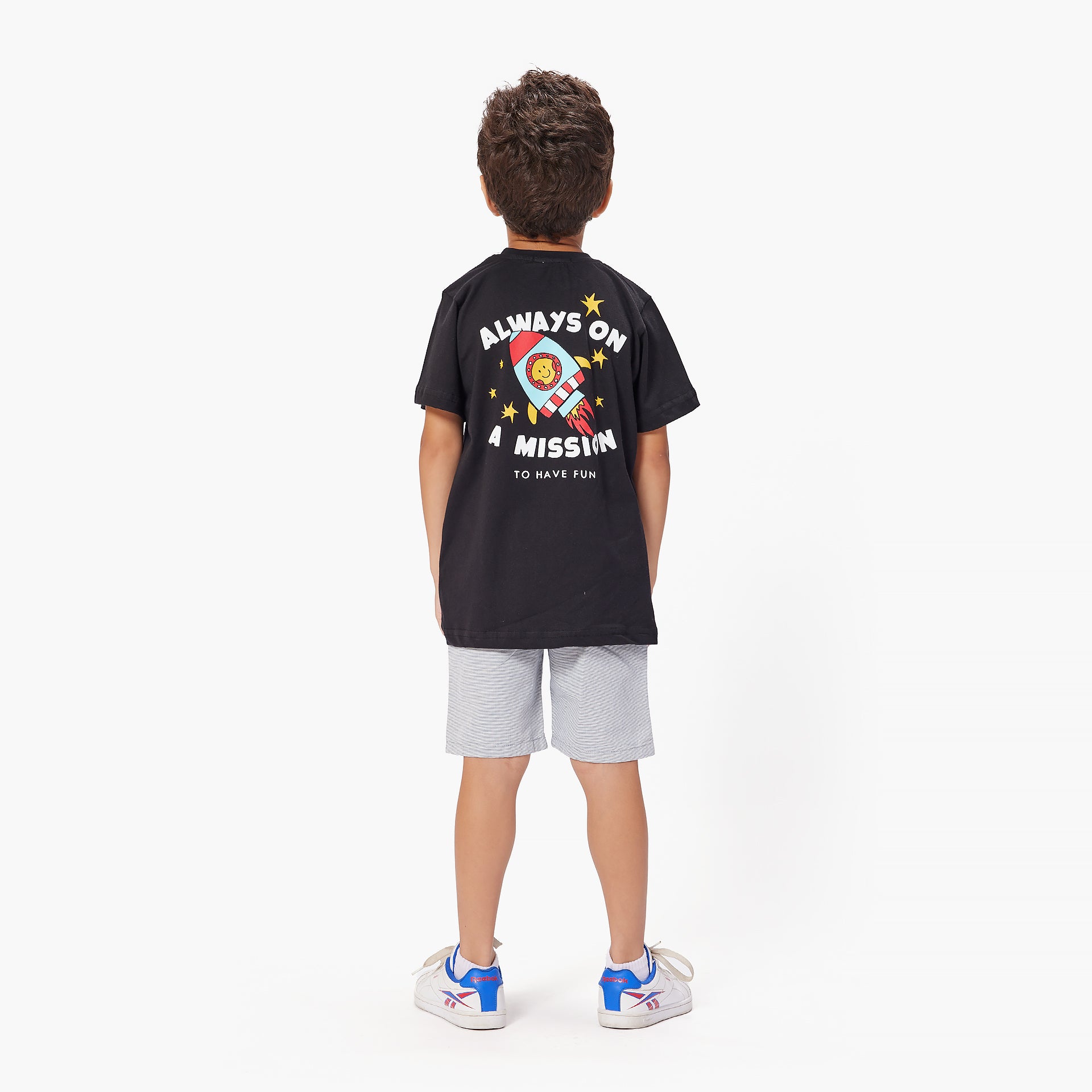 Kids Black Always on a Mission T-shirt By In Your Shoe