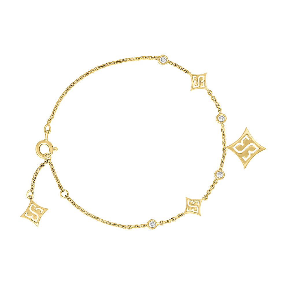 Gold Multi-Motif Anklet/bracelet From Le Soleil