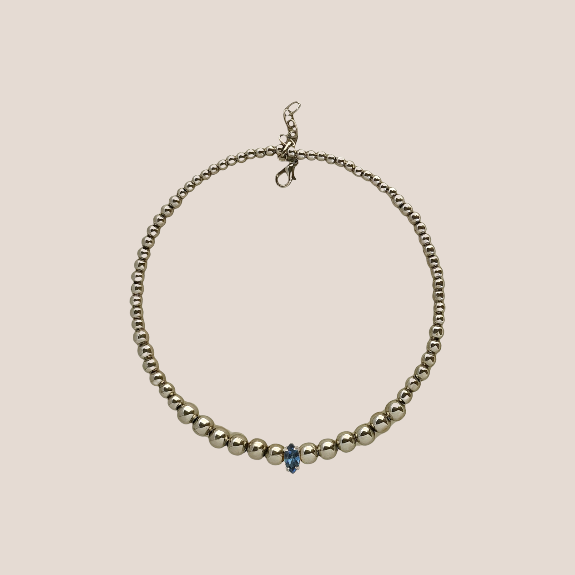 Silver Bubble Choker With Swarovski Crystal By D By Dalia