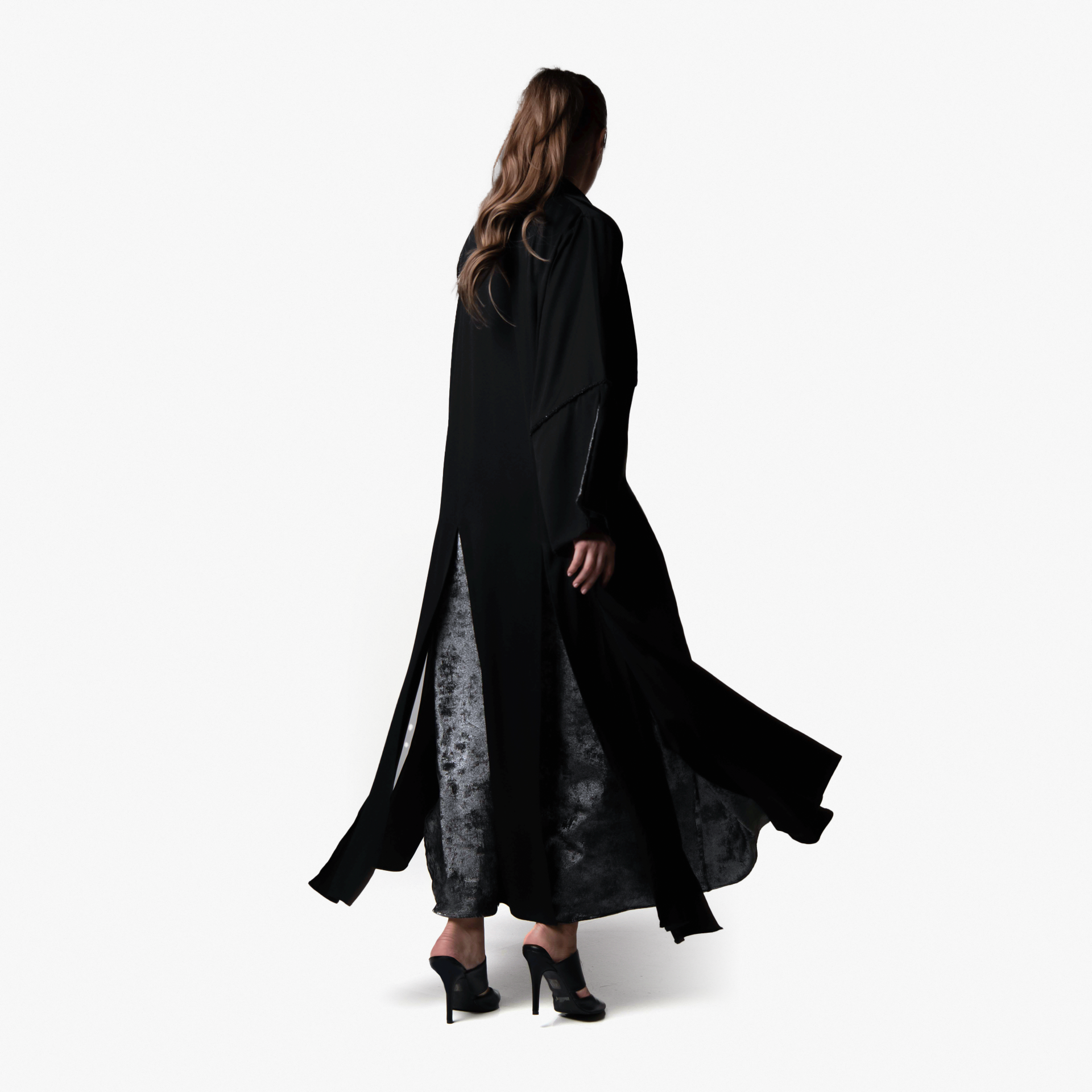 Shawl Collar Black Abaya - Biam Abaya