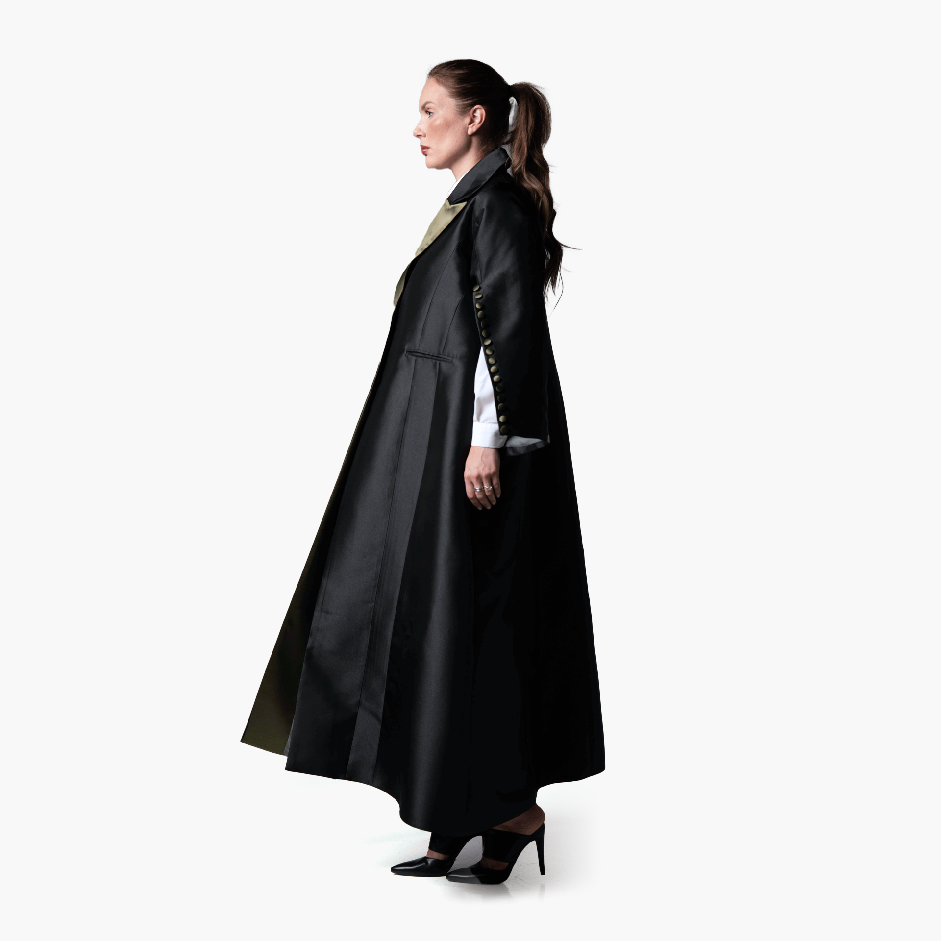 Black Buttoned Sleeves Abaya - Biam Abaya