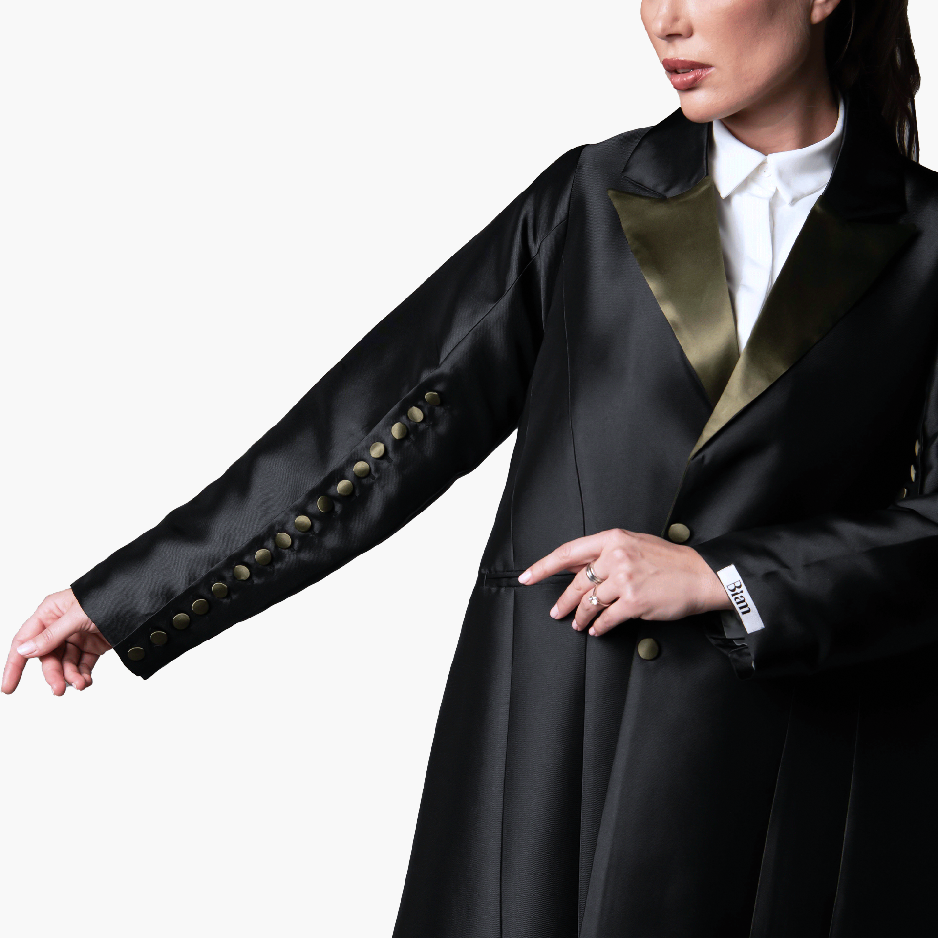 Black Buttoned Sleeves Abaya - Biam Abaya