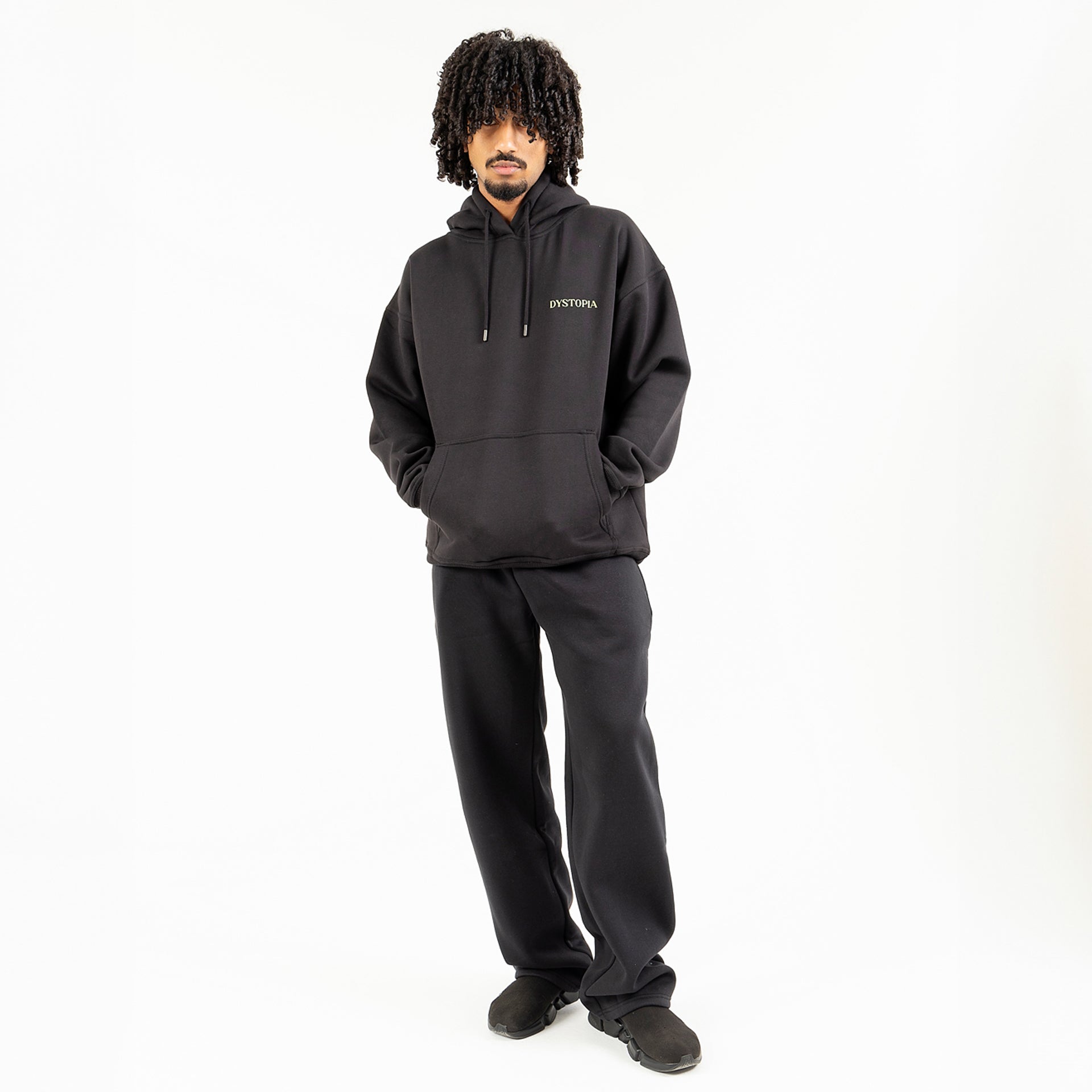 Black Logo Hoodie By Dystopia