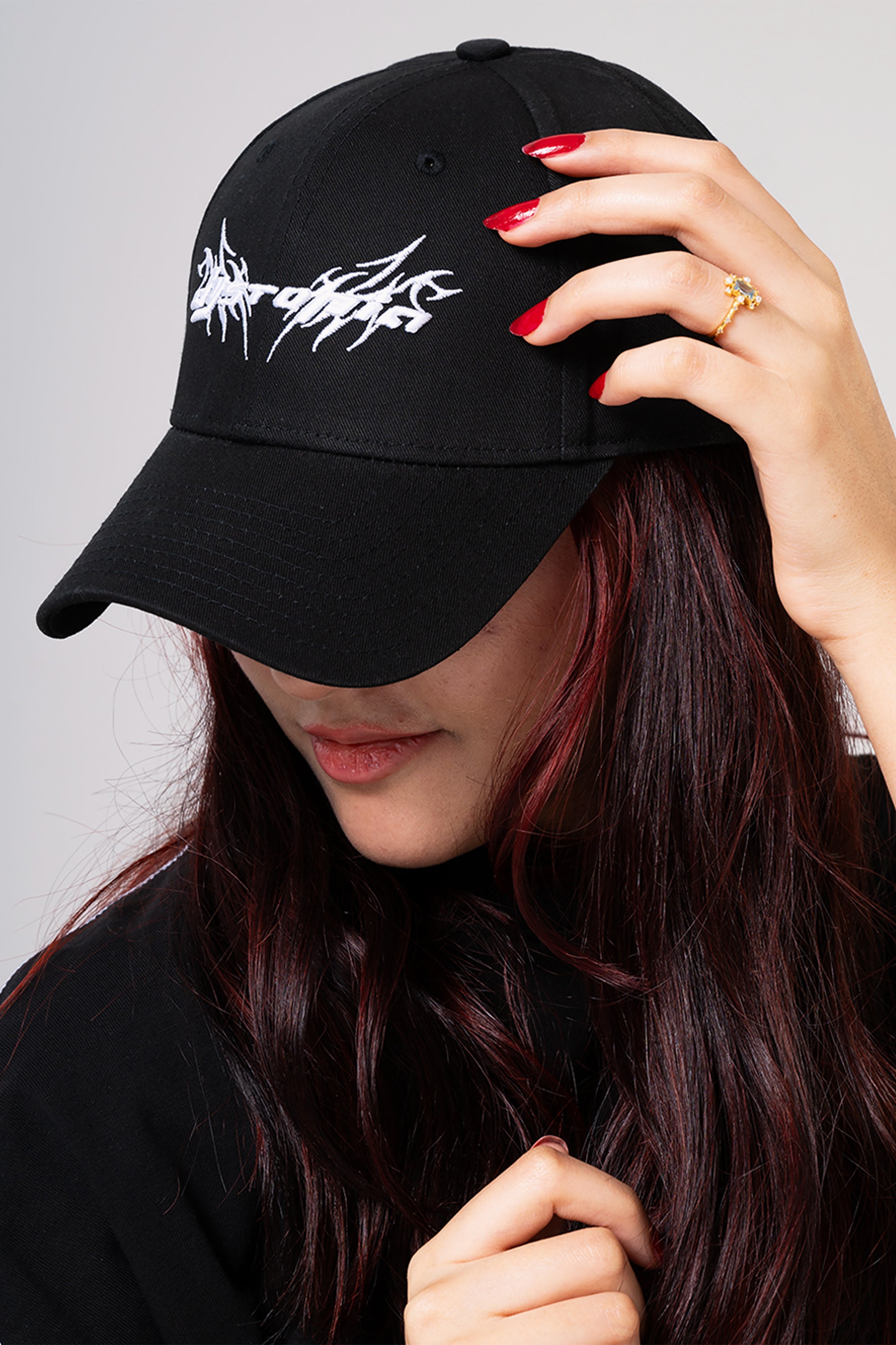 Black Edgy Logo Cap by Dystopia