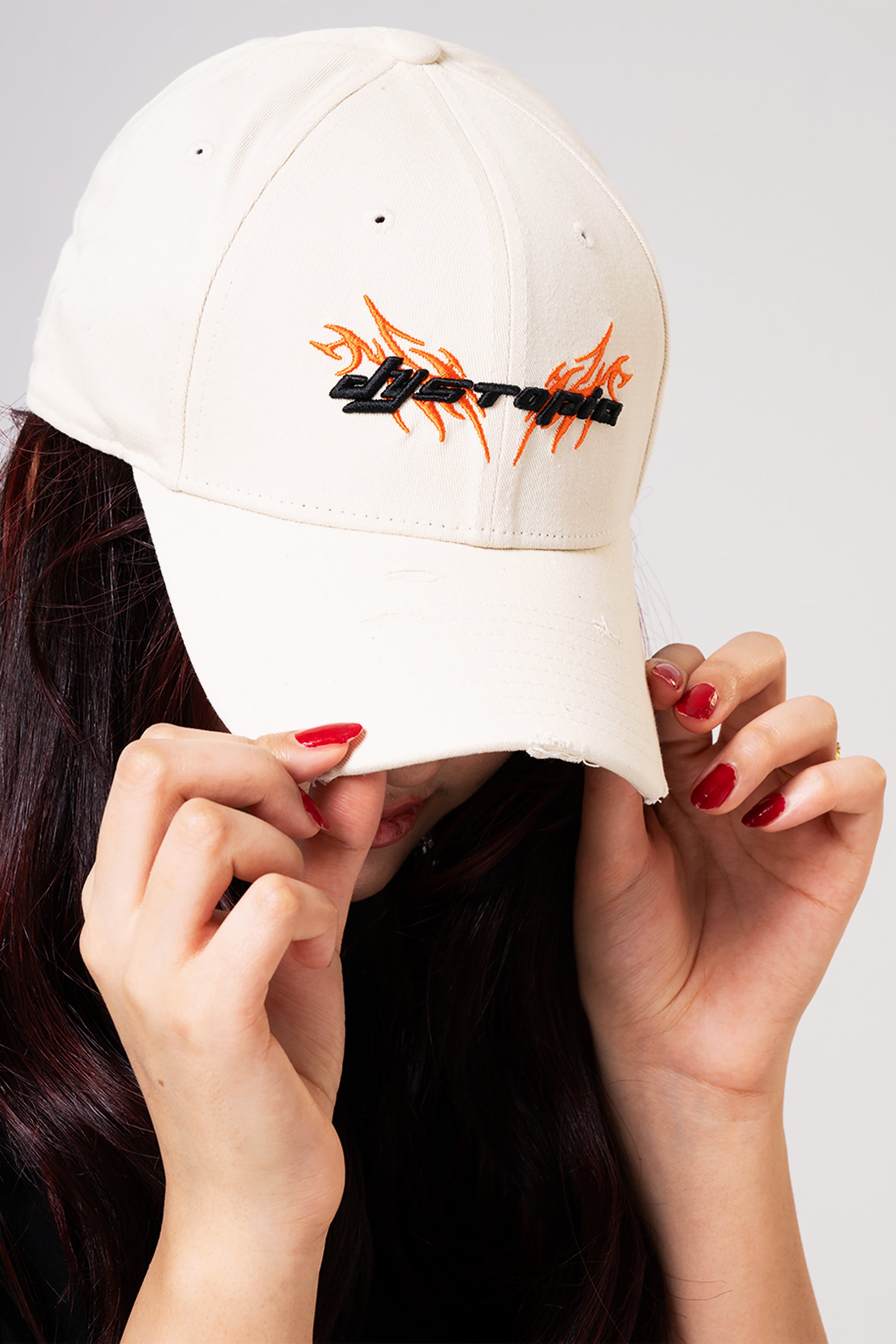 Cream Logo Cap by Dystopia
