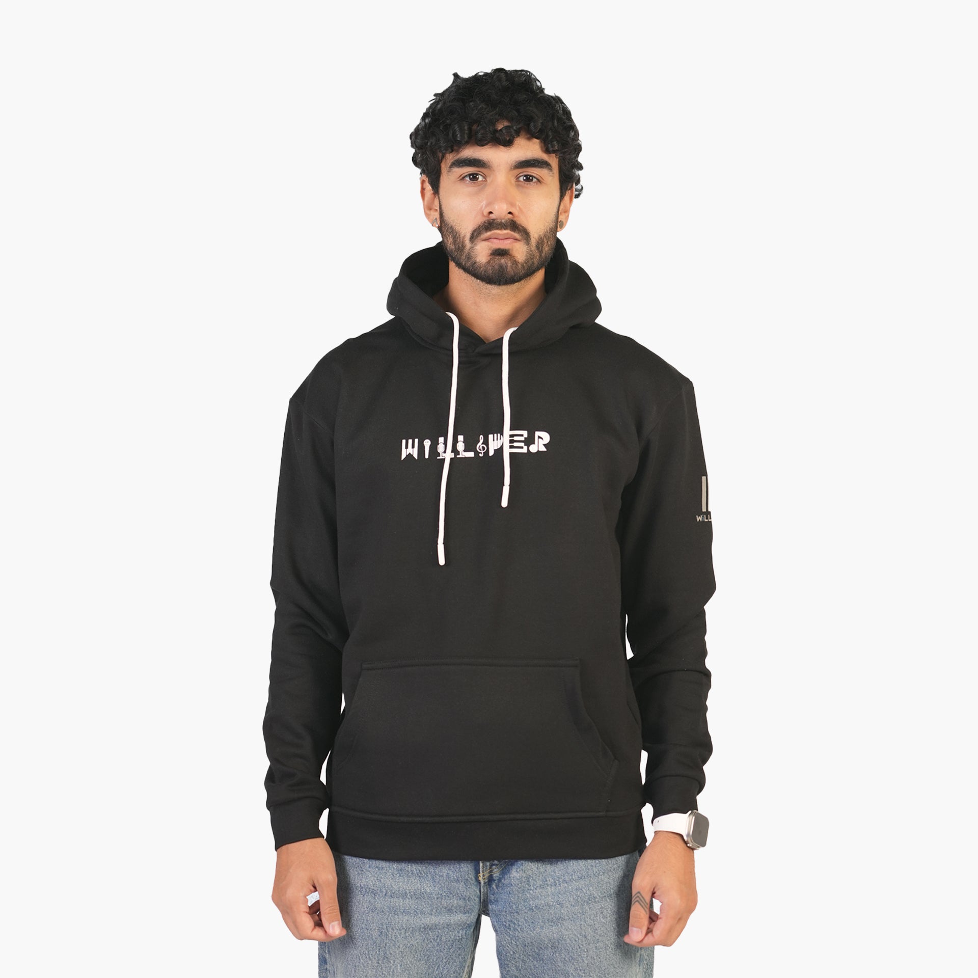 Unisex Black Classical Musical Font Hoodie - WiLLSPER