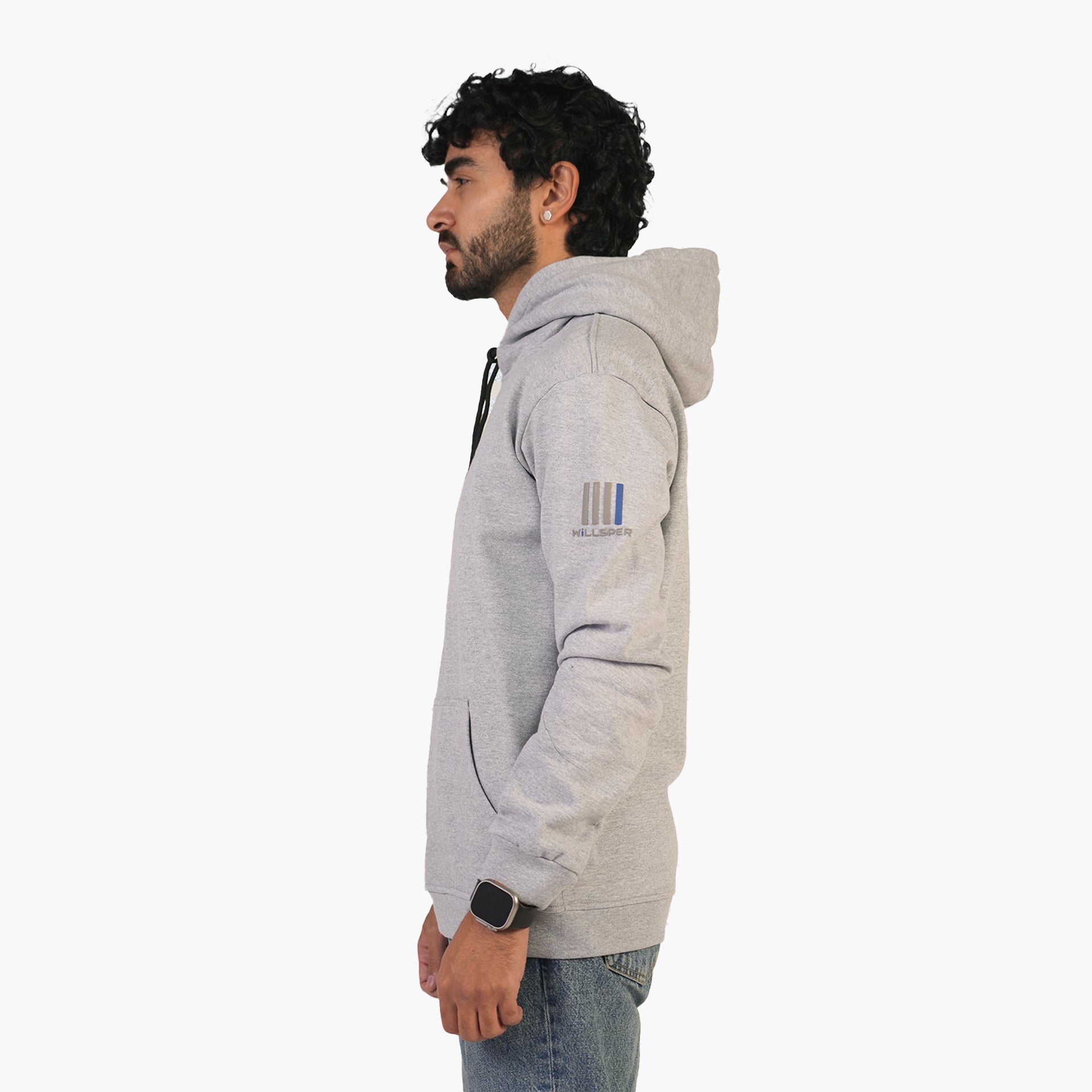 Unisex Light Grey Classical Musical Font Hoodie - WiLLSPER