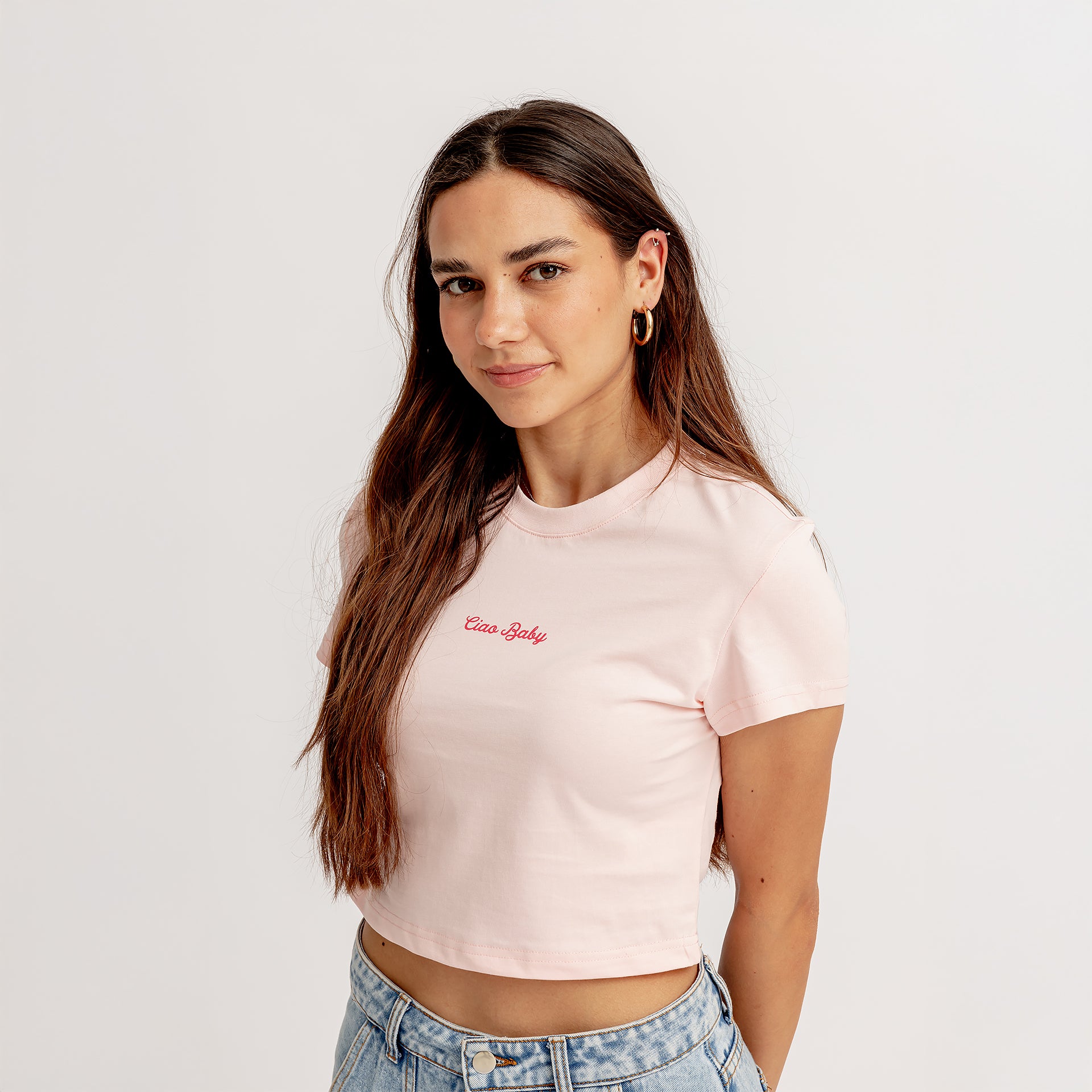 Pink Ciao Baby Cropped T-shirt By In Your Shoe